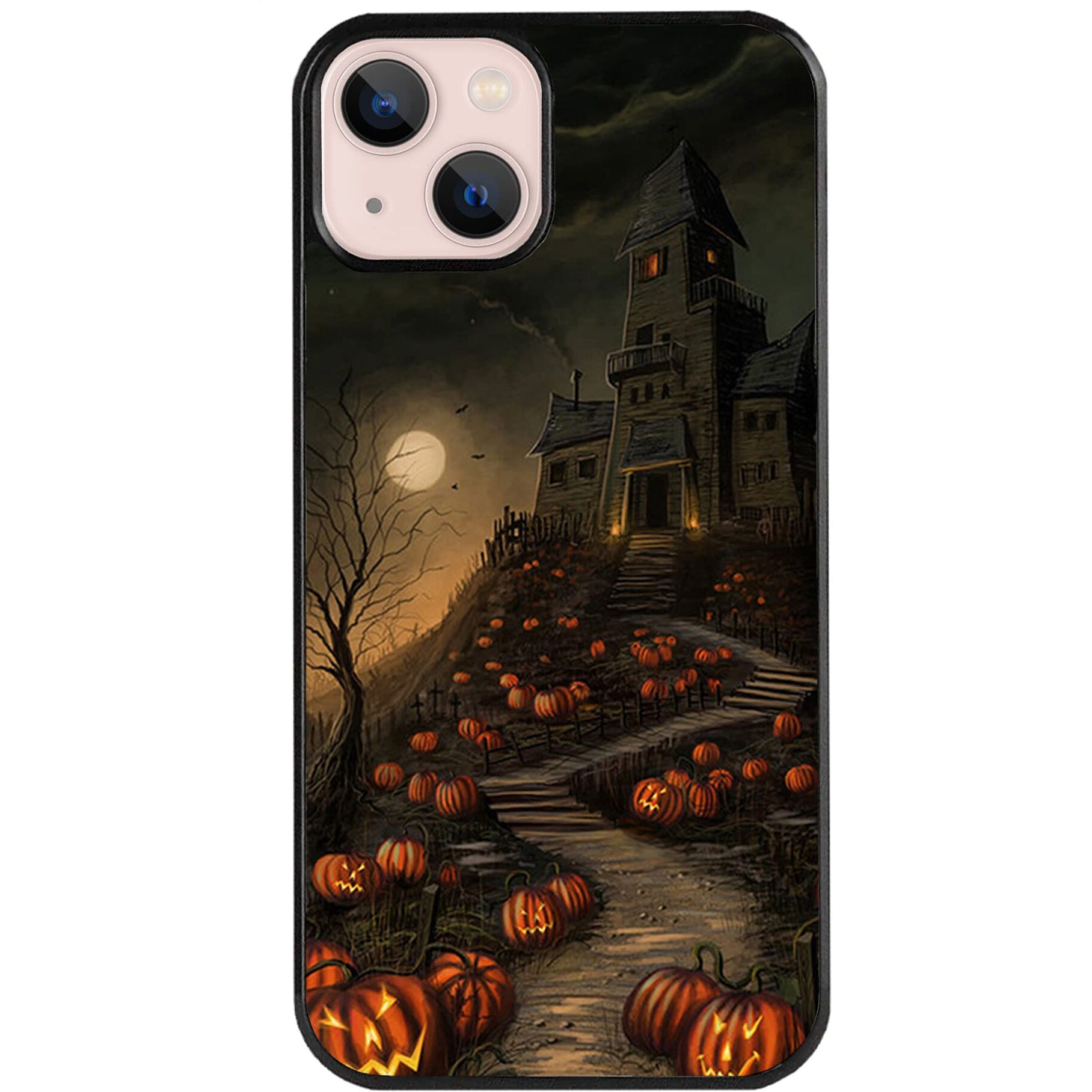 Vuttoo For Iphone 13 Case - Halloween Haunted House Pattern Phone Case - Tpu Shock Absorption Protection Phone Cover Case