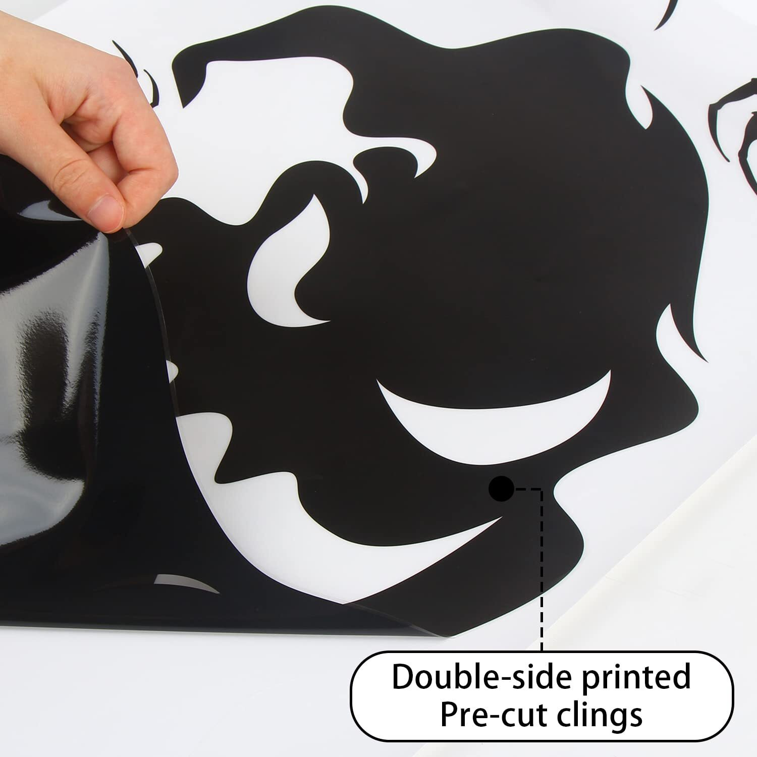 Ccinee Halloween Window Cling Sticker  4 Sheet Giant Spooky Monster Silhouette Window Decal Scary Black Stickers For Halloween Indoor Kids Room And Party Decoration