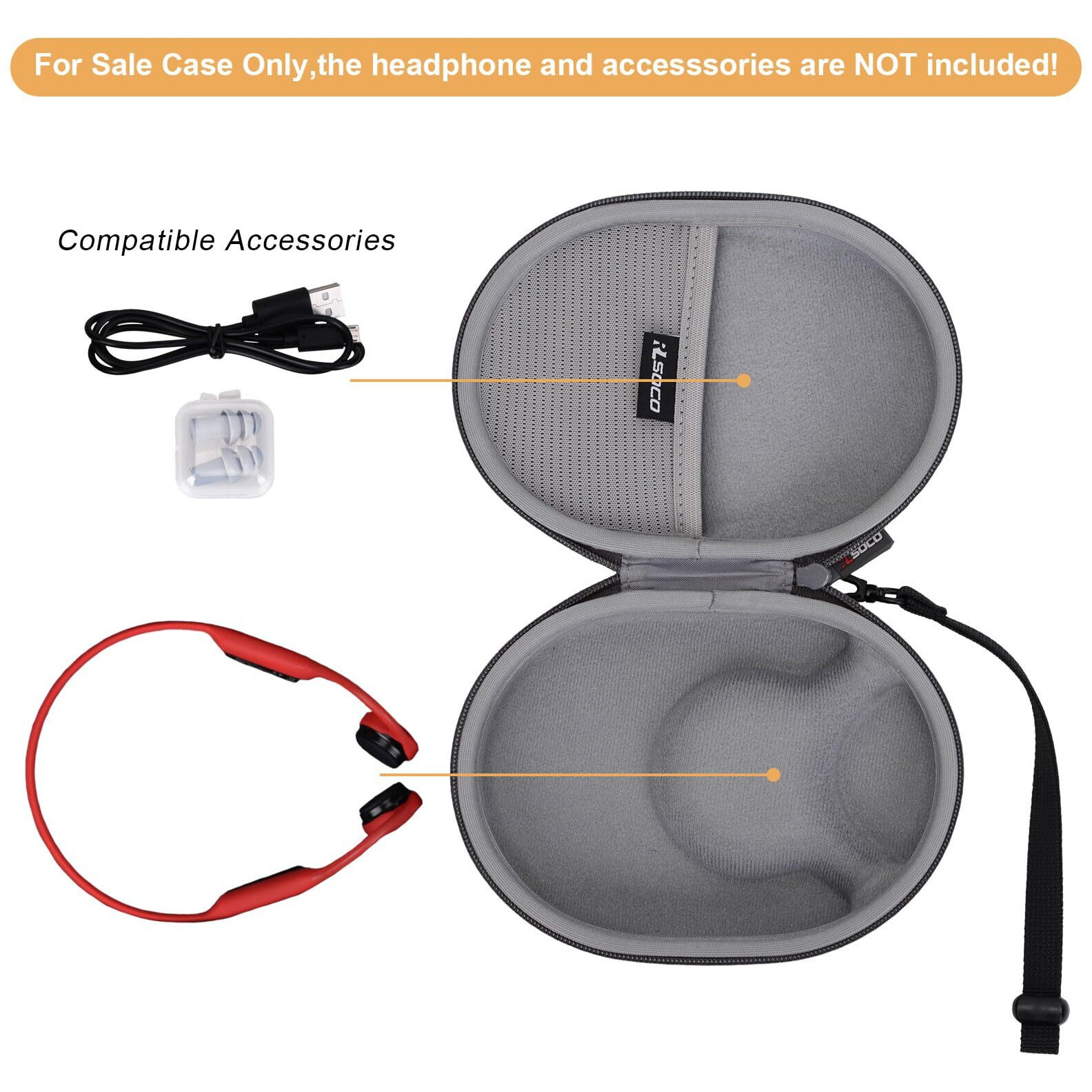Rlsoco Hard Case For Shokz Openrun Pro/Openrun/New Openrun Pro 2/Openmove/Openswim Pro/New Openrun Pro 2 Mini/Openrun Mini/Openrun Pro Mini Bone Conduction Headphones