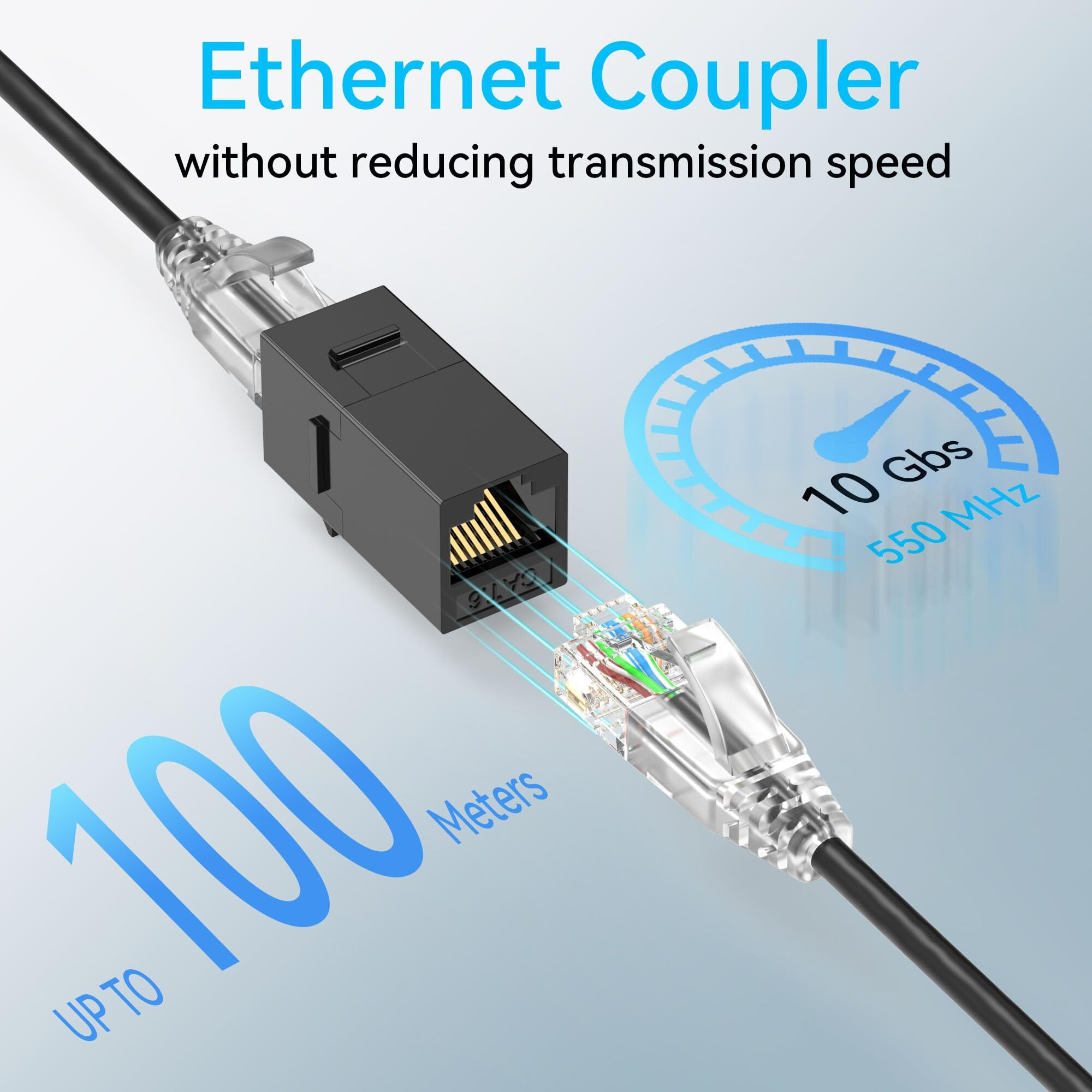 Sokqovt Cat6 Rj45 Keystone Coupler (24 Pack)  Cat6 Keystone Jack Female To Female  Cat 6 Inline Keystone Jacks For Wall Plate & Patch Panel  Rj45 Ethernet Coupler Black