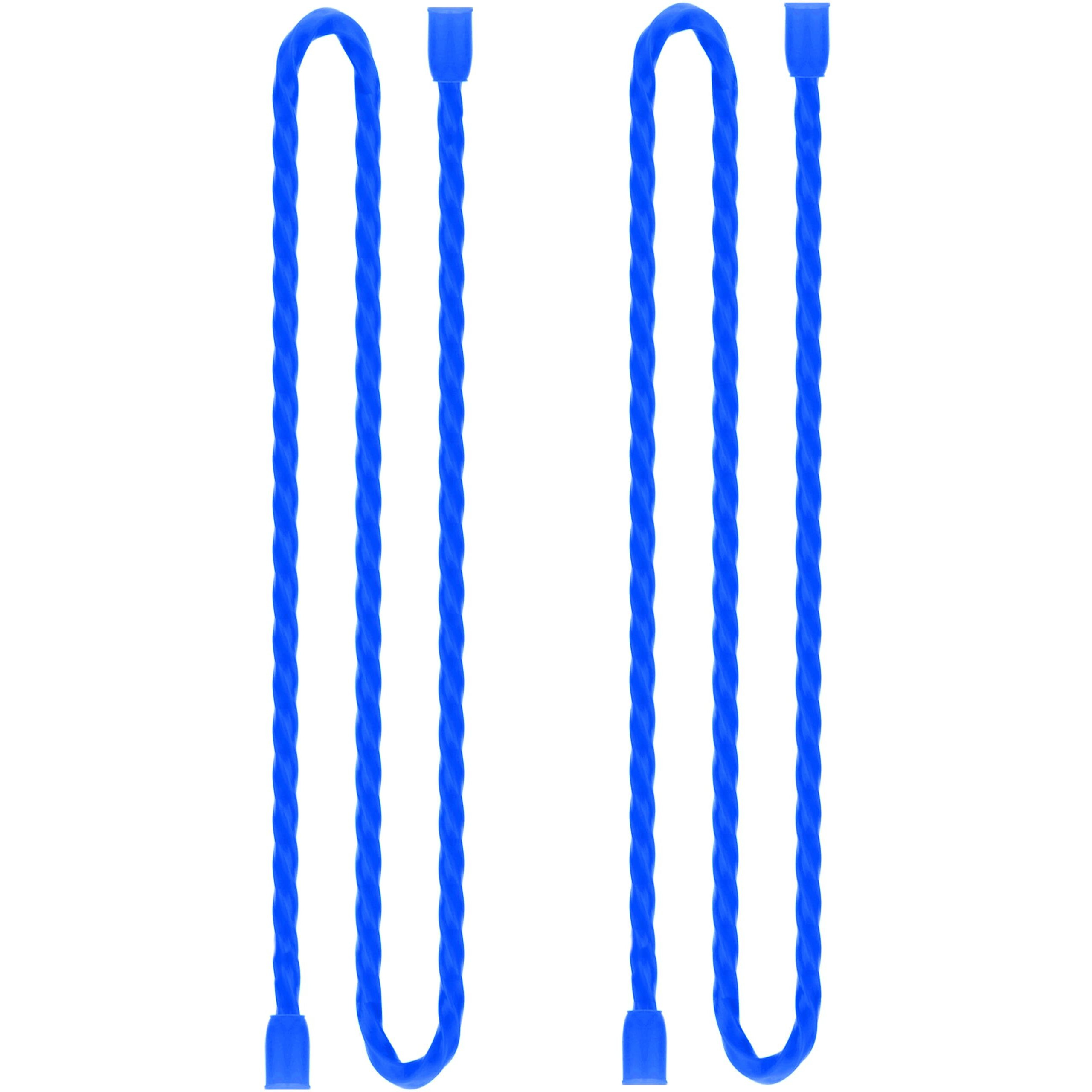 Dreamxiang 2Pcs 32-Inch Silicone Cable Ties Reusable Steel-Core Silicone Twist Colorful Cable Tie Straps For Bundling And Organizing  Bendable Holder Strap For Indoor And Out All Purpose  Blue