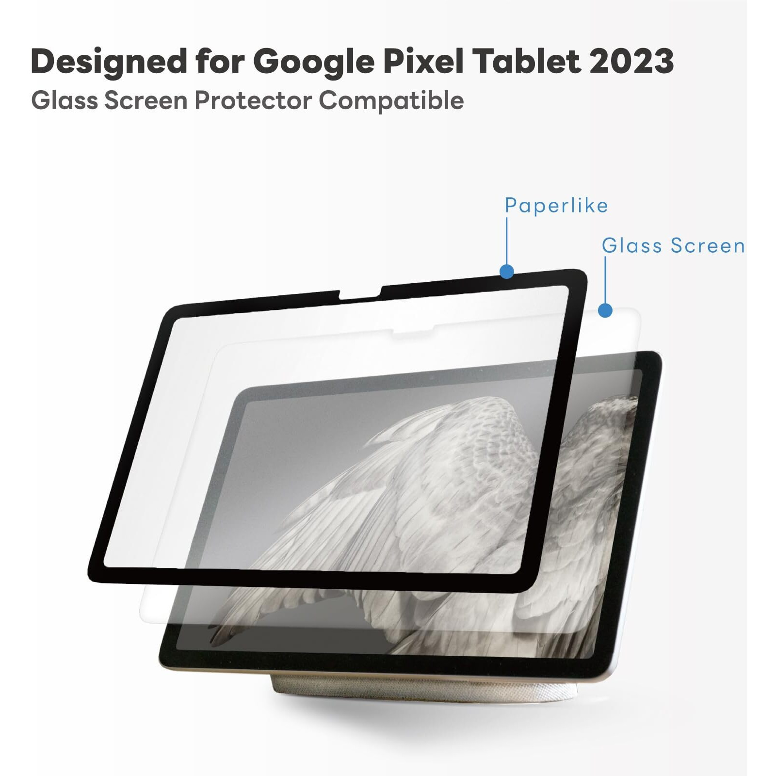Penoval Detachable Paperfeel Screen Protector For Google Pixel Tablet 2023  Reusable Nano Tech  Easy Install & Detach  Anti-Glare  Draw And Sketch Like On Paper