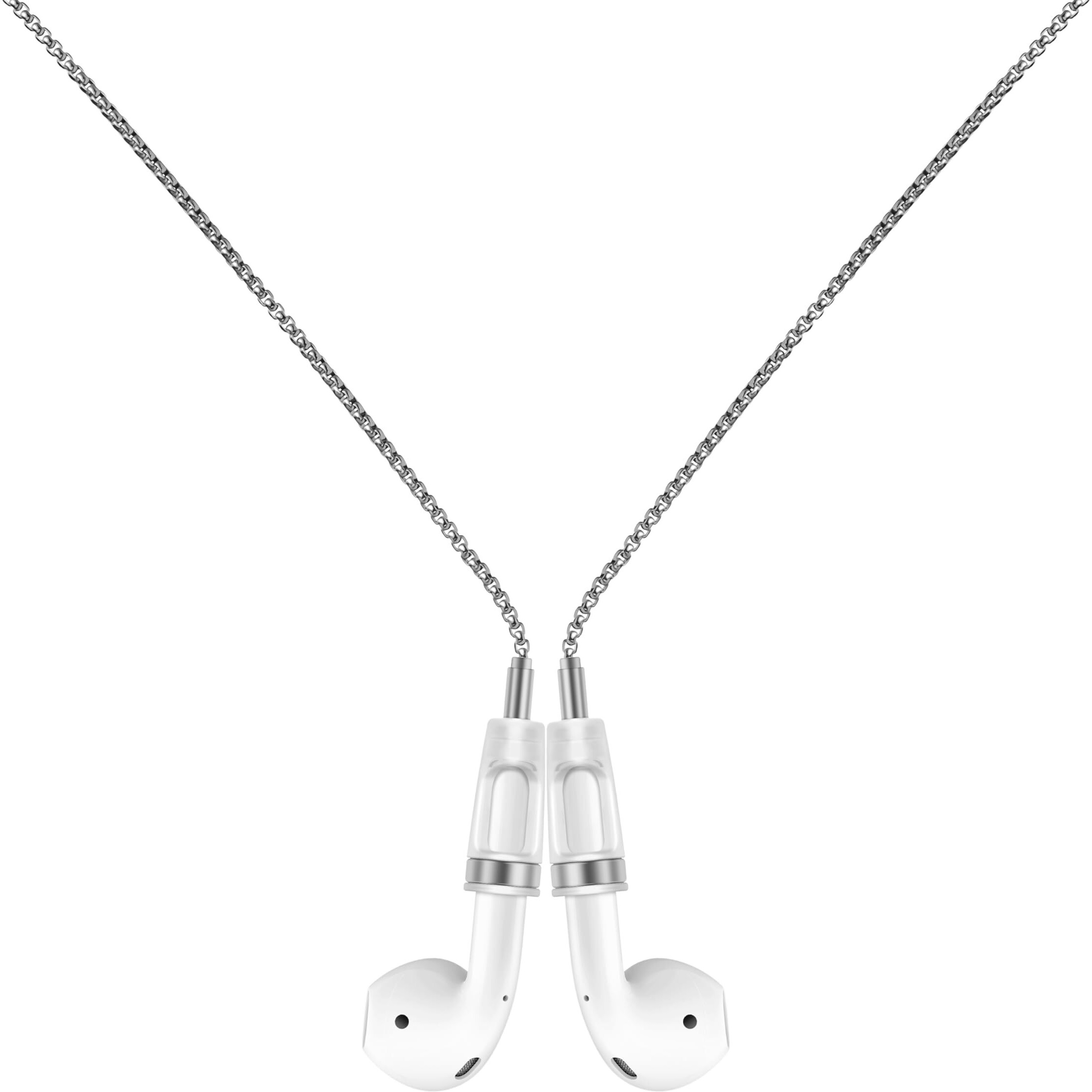 Lawonda Anti-Lost Neck Strap For Airpods  Strong Magnetic Necklace Holder String  Sports Lanyard For Headphone Compatible With Airpods 1&2/ Pro /3Rd /Pro 2 O Silver