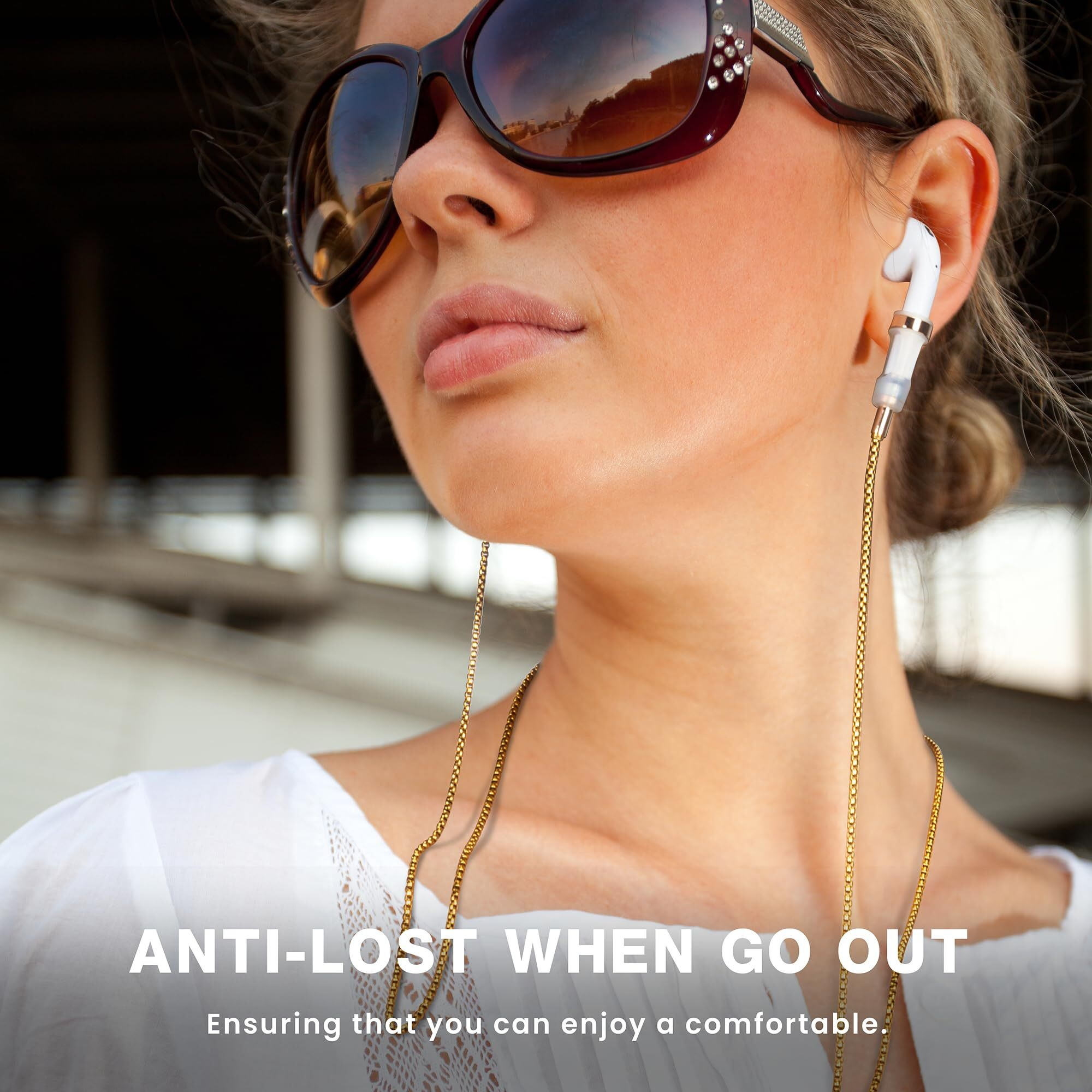 Lawonda Anti-Lost Neck Strap For Airpods  Strong Magnetic Necklace Holder String  Sports Lanyard For Headphone Compatible With Airpods 1&2/ Pro /3Rd /Pro 2 O Silver