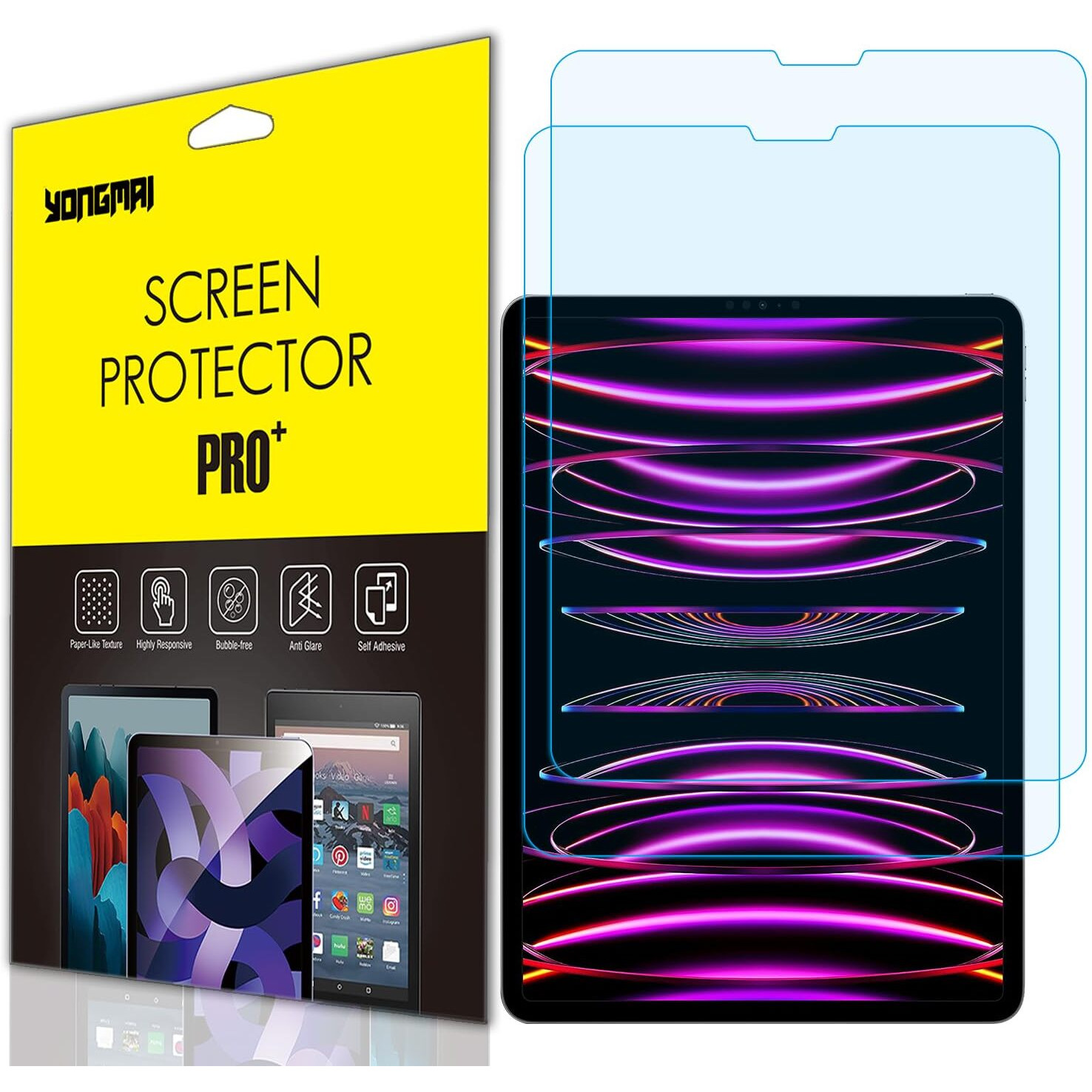 2 Pack - Blue Light Blocking Screen Protector Compatible With Ipad Pro 12.9 6Th /5Th / 4Th /3Rd Gen (2022/2021/2020/2018)  Anti-Blue Light Anti-Glare Ipad Pro12.9 Tablet Screen Protector