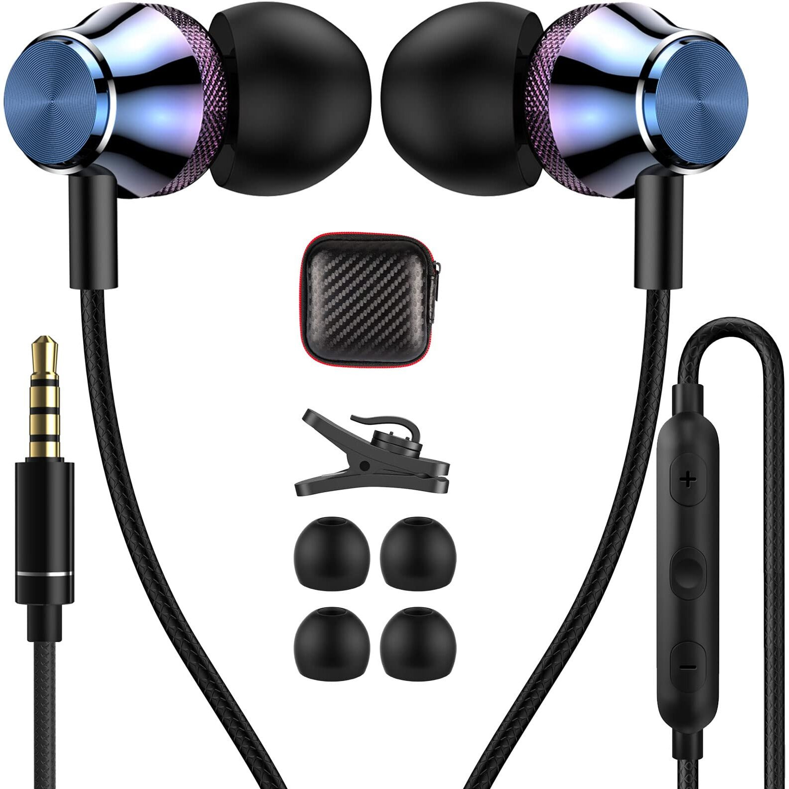 3.5Mm Wired Earbuds Headphones For Laptop Gaming Controller Android Phone Samsung A15 A14 A13 A12 A52 Noise Isolation In-Ear Earphones With Mic Volume Control Hifi Stereo For Iphone Ipod Mp3/Mp4
