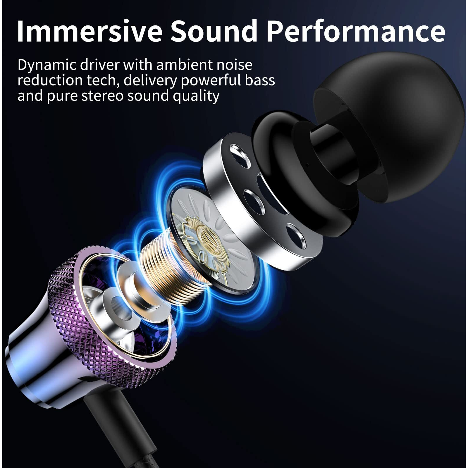 3.5Mm Wired Earbuds Headphones For Laptop Gaming Controller Android Phone Samsung A15 A14 A13 A12 A52 Noise Isolation In-Ear Earphones With Mic Volume Control Hifi Stereo For Iphone Ipod Mp3/Mp4