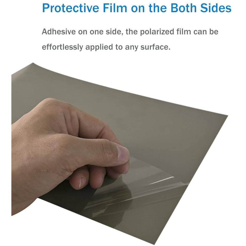 Polarized Film Sheets 2 Pcs 7.8X5.9In/ 20X15Cm Adhesive Polarizer Linear Polarizing Filter For Screen Educational Physics