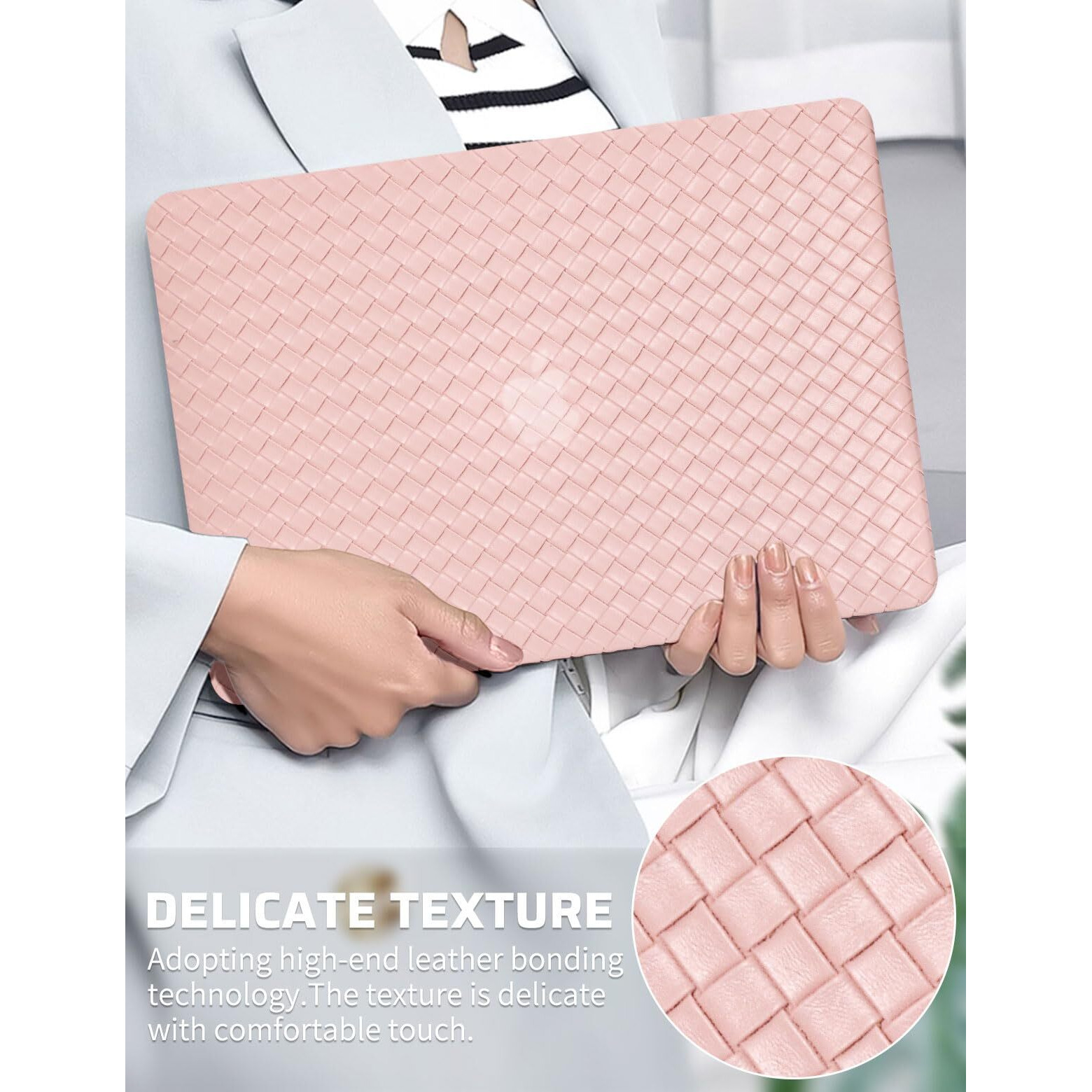 Seorsok Compatible With Macbook Pro 13 Inch Case M2 2023 2022 2021-2016 A2338 M1 A2251 A2289 A2159 A1989 A1708 A1706 Elegant Leather Plastic Hard Case Transparent Keyboard Cover Pink Tartan Pvc