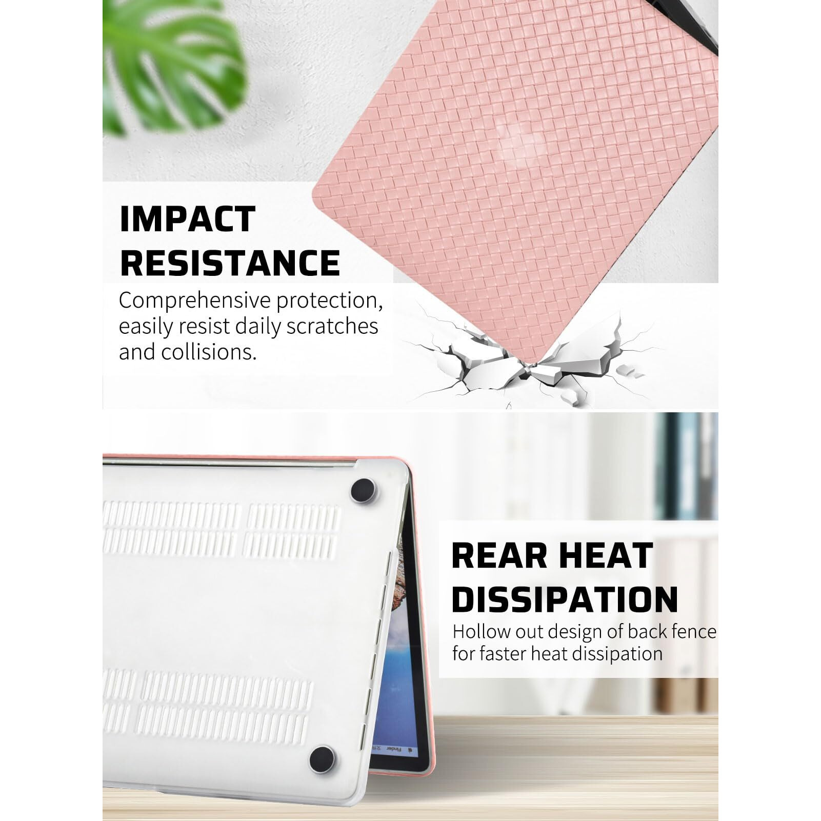 Seorsok Compatible With Macbook Pro 13 Inch Case M2 2023 2022 2021-2016 A2338 M1 A2251 A2289 A2159 A1989 A1708 A1706 Elegant Leather Plastic Hard Case Transparent Keyboard Cover Pink Tartan Pvc