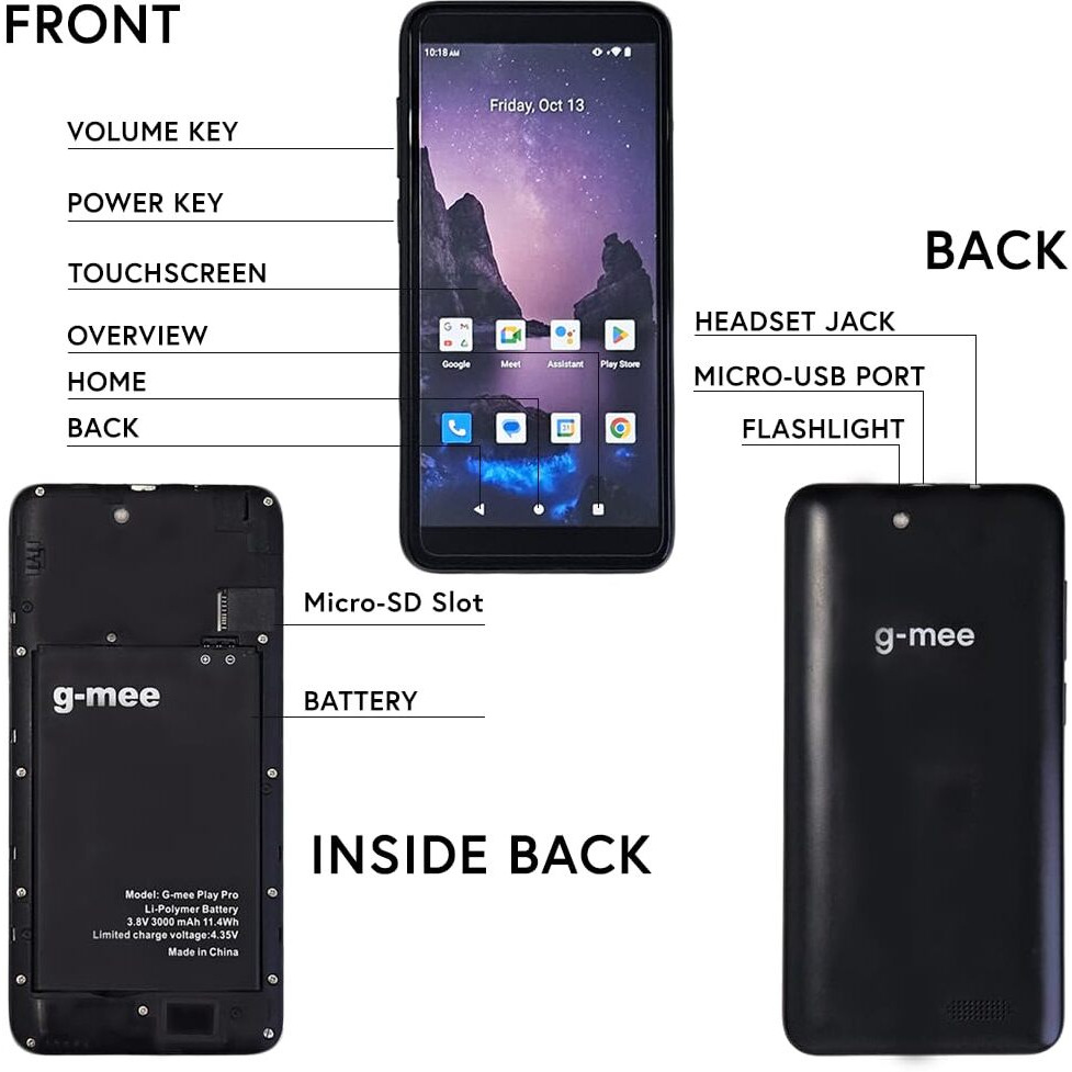 G-Mee Play Pro-64Gb Android 12 Smartplayer  Mp3 Player W/Bluetooth & Wi-Fi  Spotify Music Player/Mp4 Player & More  Kids' Safe Device W/Parental Controls