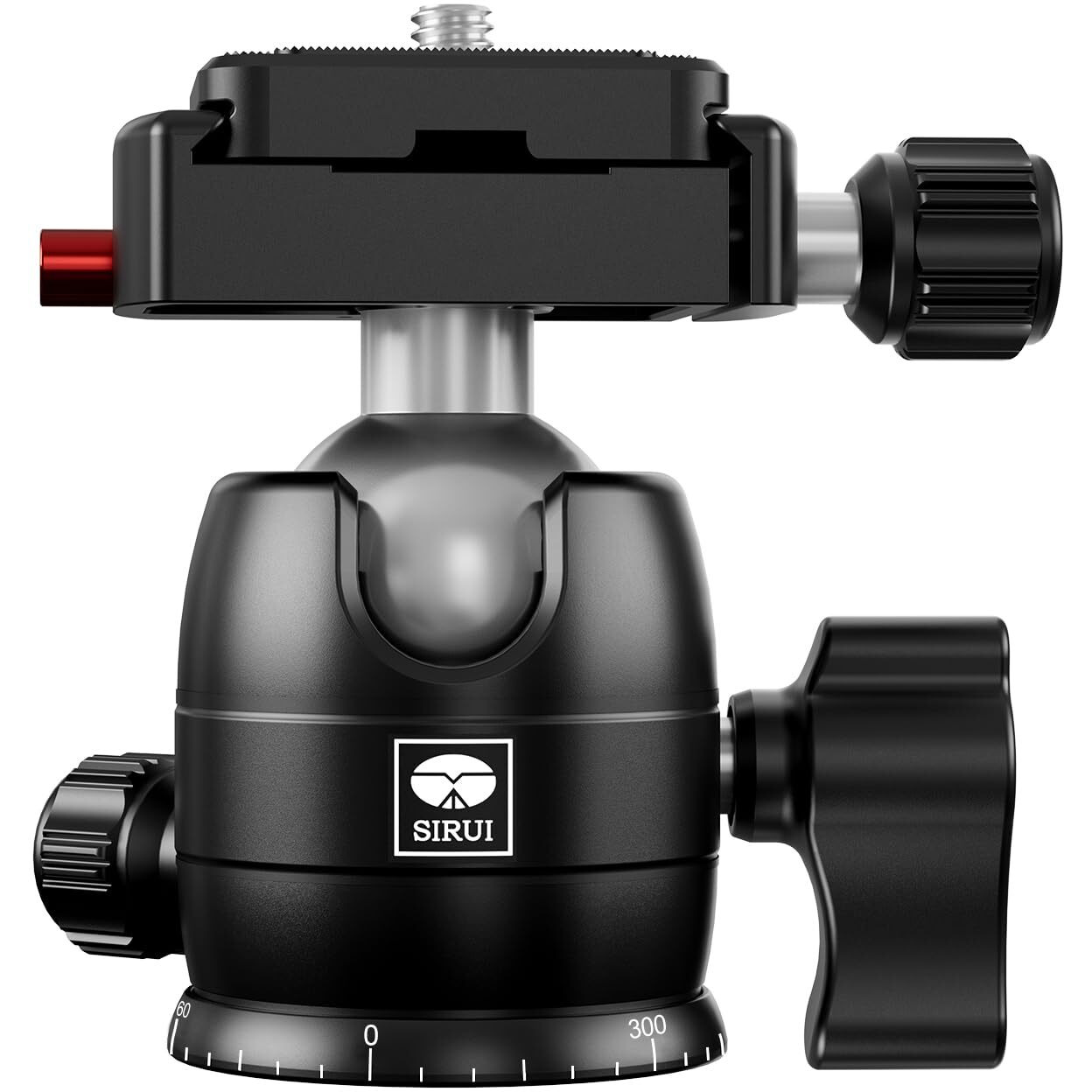 Sirui Camera Tripod Ball Head  10Kg/22.05Lbs Loading Capacity  360Panning Base  Aluminum Build Quality  Safety Lock  Universal Mounting Plate For Easy Attachment (B-00K Ball Head)