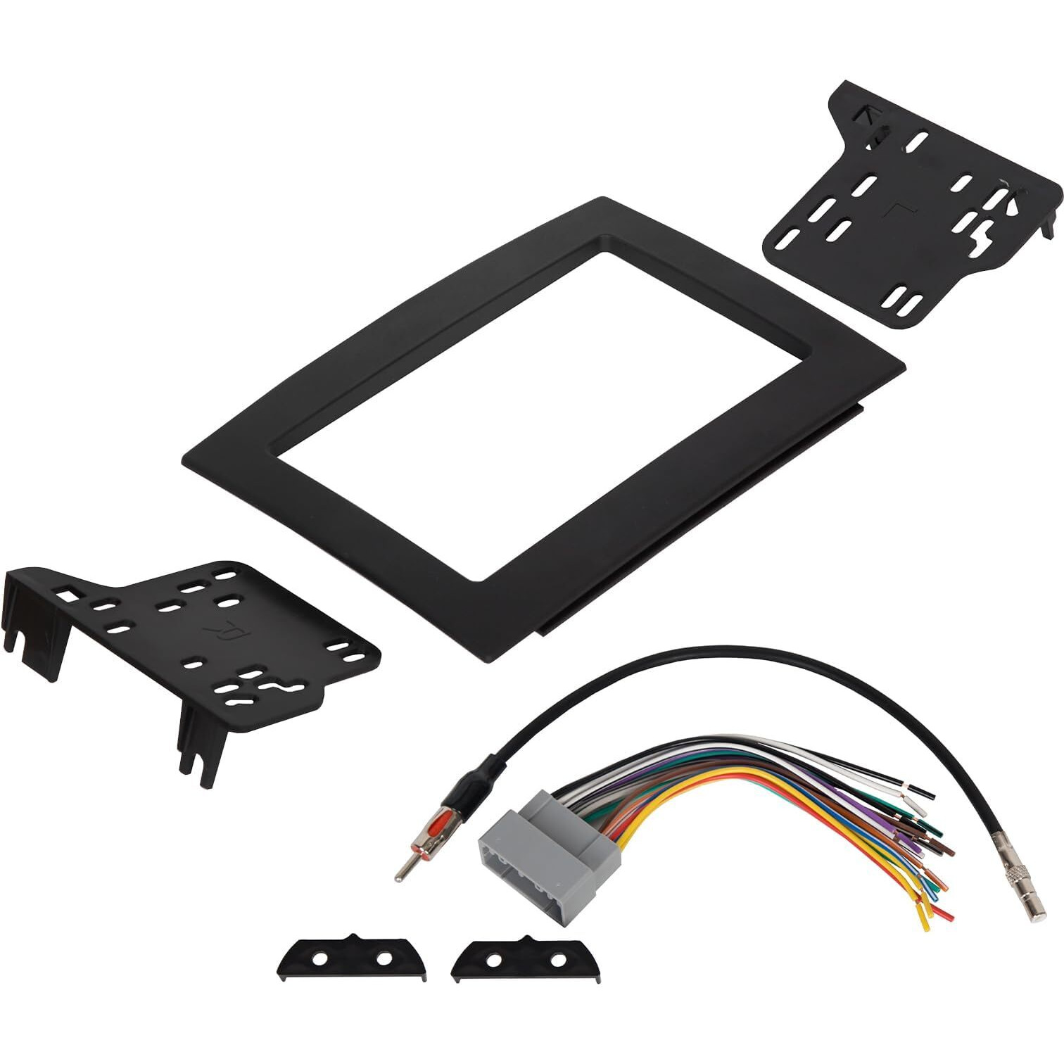 Kuafu Double Din Dash Kit Compatible With 2006-2010 Dodge Ram 1500 2500 3500 Chassis Cab Crew Cab Pickup Radio Dash Installation Kit W/Wiring Harness Black