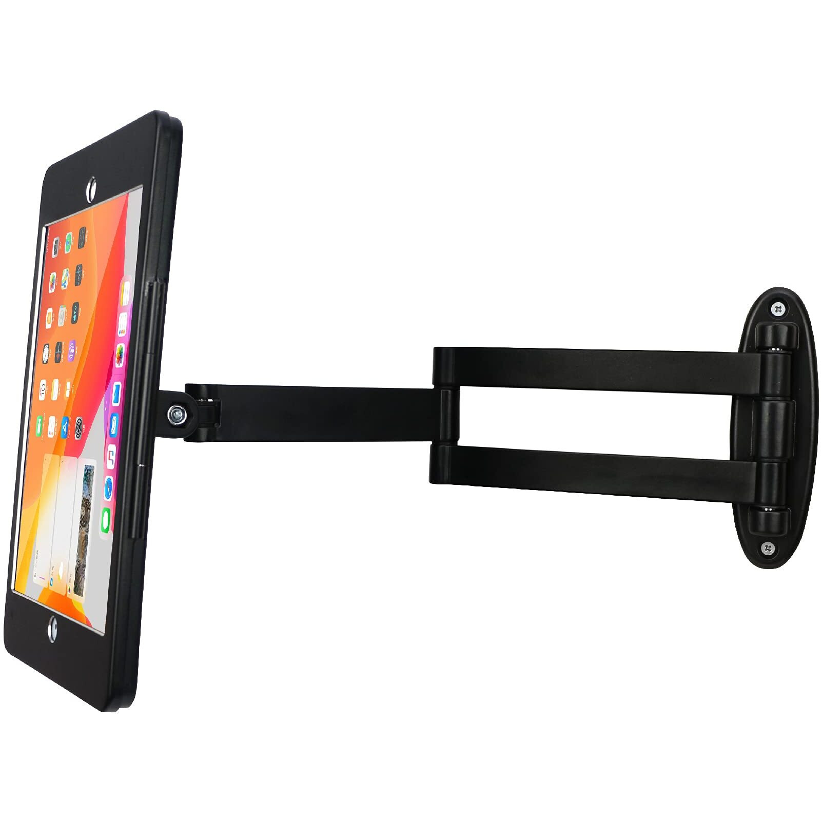 Westruggle Tablet Wall Mount Bracket With Fold For Ipad 10.2-Inch (9Th 8Th 7Th Gen.)  Extend Adjustable Arm Swivel With Anti Theft Security Lock And Key  Multi Angle  Rotate Design Metal (Black)