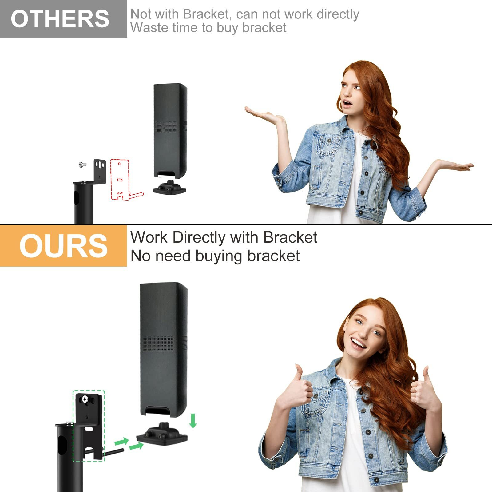 Maozhren Adjustable Stand For Bose Speaker Stands  For Bose Omnijewel Lifestyle 650  Surround Speaker 700  Floor Speaker Stand For Bose Omnijewel Floor Stand  With Omnijewel Bracket  Black (Pack Of 2)