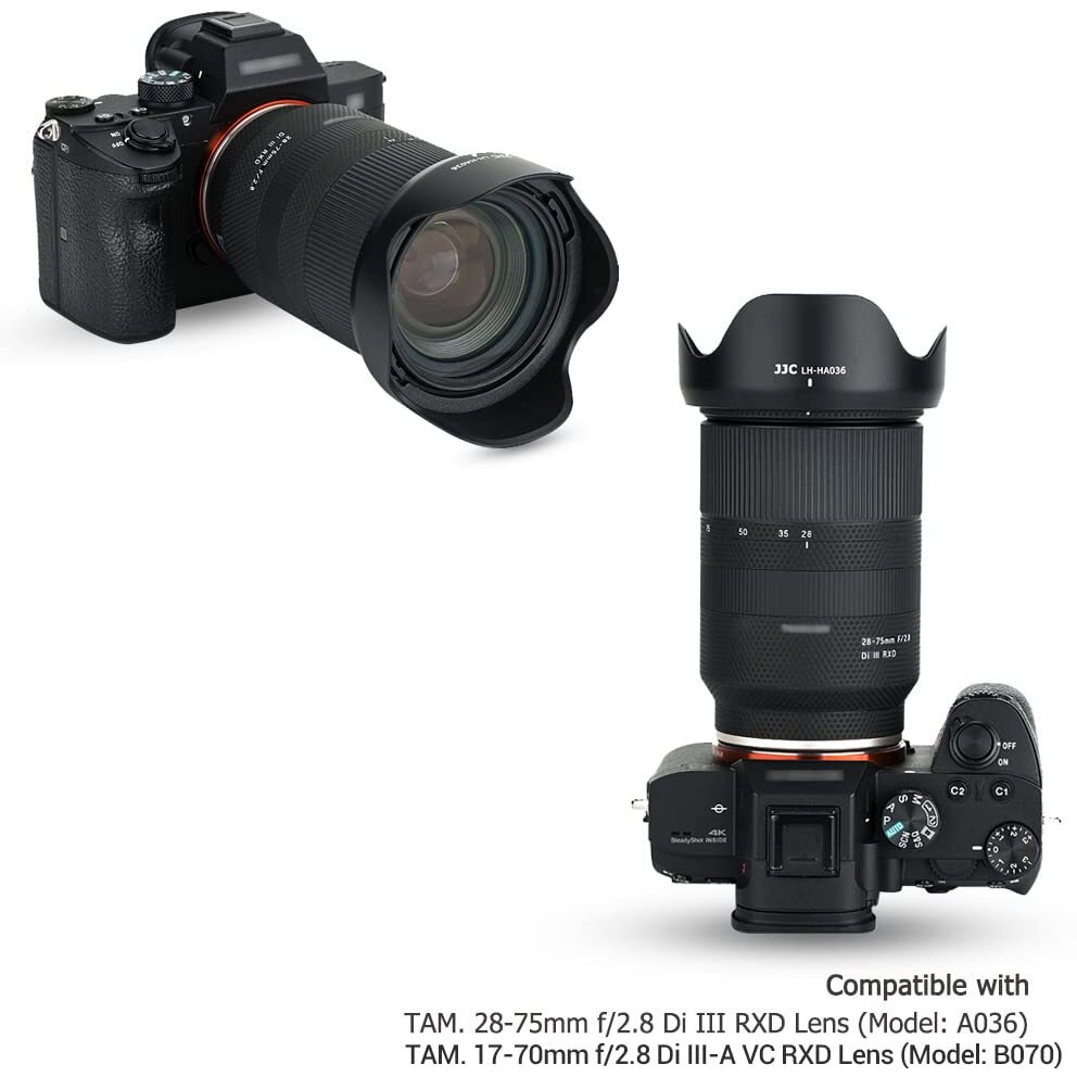 Jjc Reversible Lens Hood Shade For Tamron 28-75Mm F/2.8 Di Iii Rxd Lens (A036) And 17-70Mm F/2.8 Di Iii-A Vc Rxd Lens (B070)  Compatible With 67Mm Filter & Lens Cap