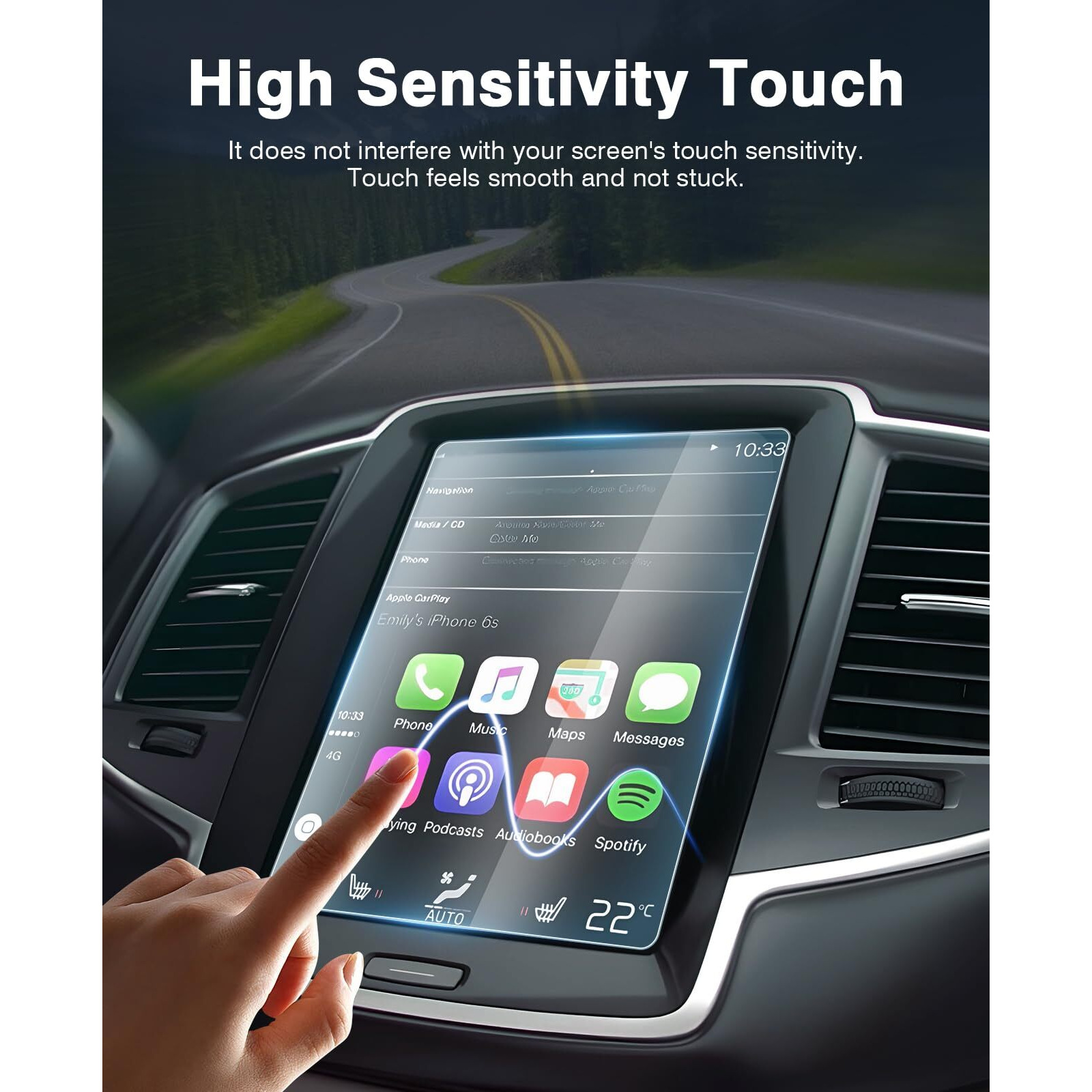 Sunsdrew 2Pcs Volvo Screen Protector For Volvo Xc40 Xc60 2018-2024/S60 S90 V60 19-24/Xc90 16-24/V90 17-24 8.7 Inch Anti-Glare Tempered Glass Touchscreen Protector For Volvo Accessories Matte