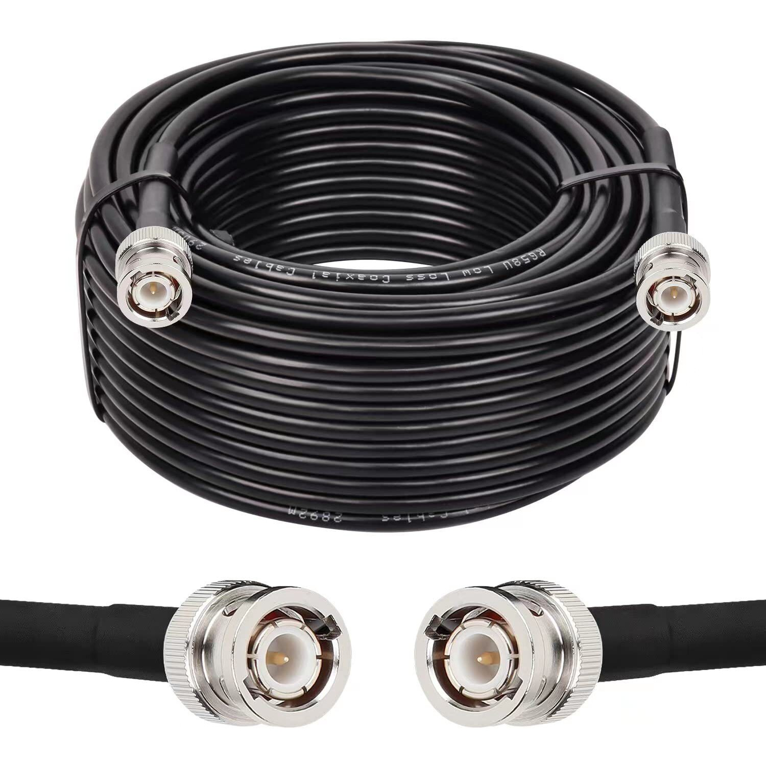 Mookeerf Bnc Male To Bnc Male Coax Cable 100Ft  50 Ohm Rg58 Coaxial Cable With Bnc Connectors
