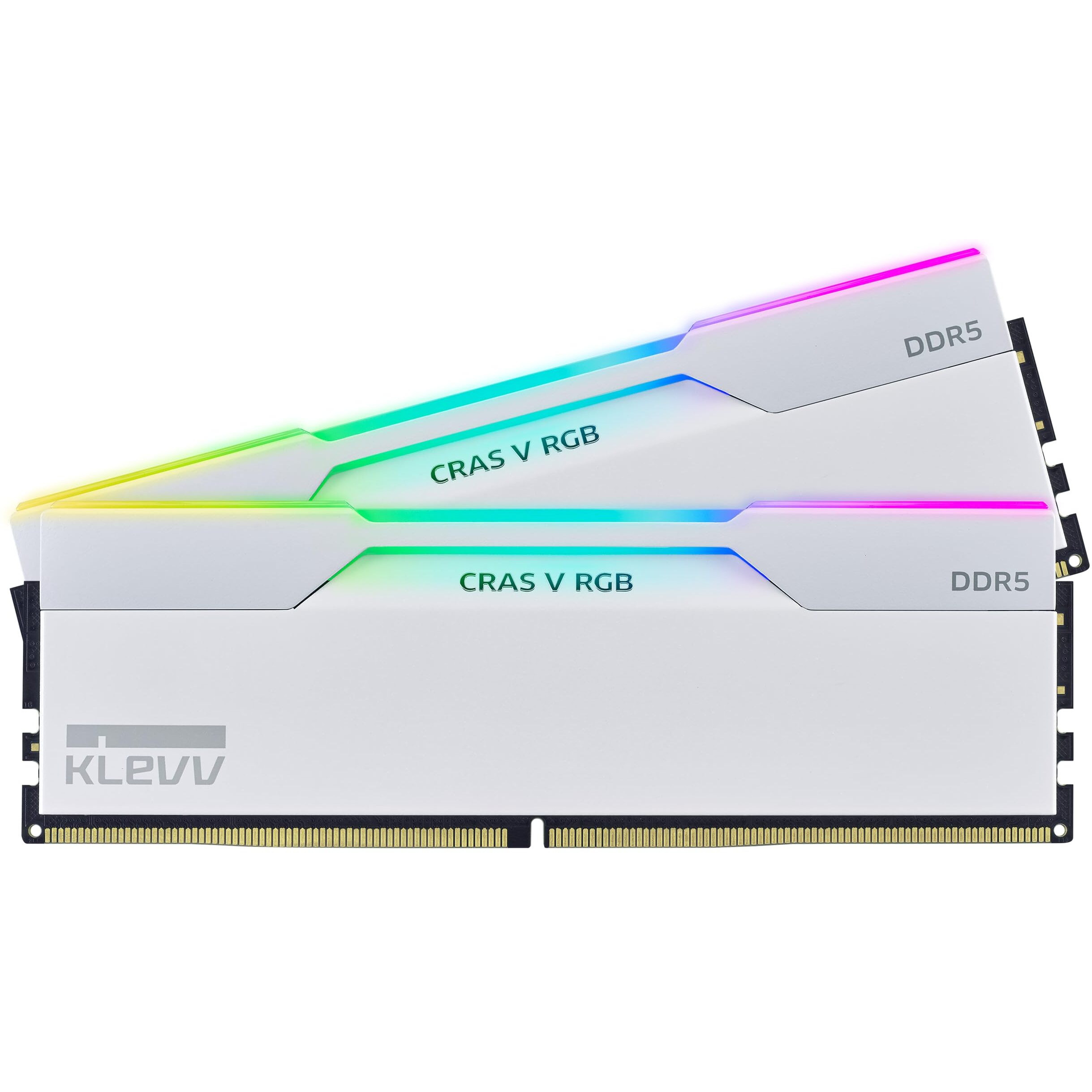 Klevv Cras V Rgb Ddr5 64Gb (2X32Gb) 6000Mhz Cl30 A-Die 1.35V Gaming Desktop Ram Memory Sk Hynix Chip Xmp 3.0 / Amd Expo Ready - White (Kd5Bgua80-60A300J)