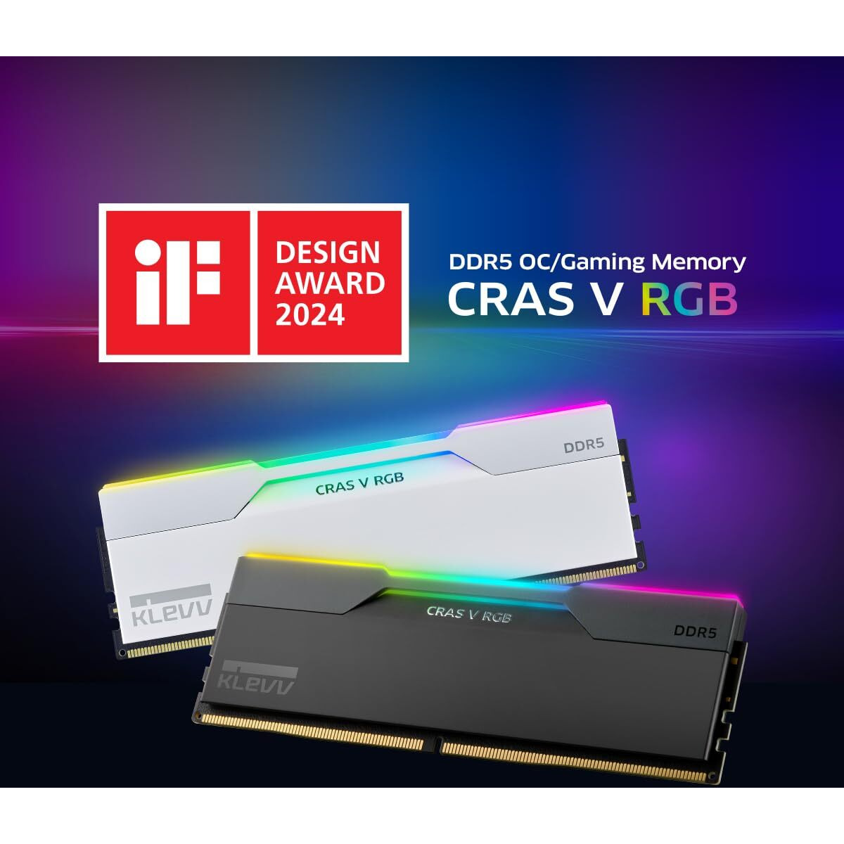 Klevv Cras V Rgb Ddr5 64Gb (2X32Gb) 6000Mhz Cl30 A-Die 1.35V Gaming Desktop Ram Memory Sk Hynix Chip Xmp 3.0 / Amd Expo Ready - White (Kd5Bgua80-60A300J)