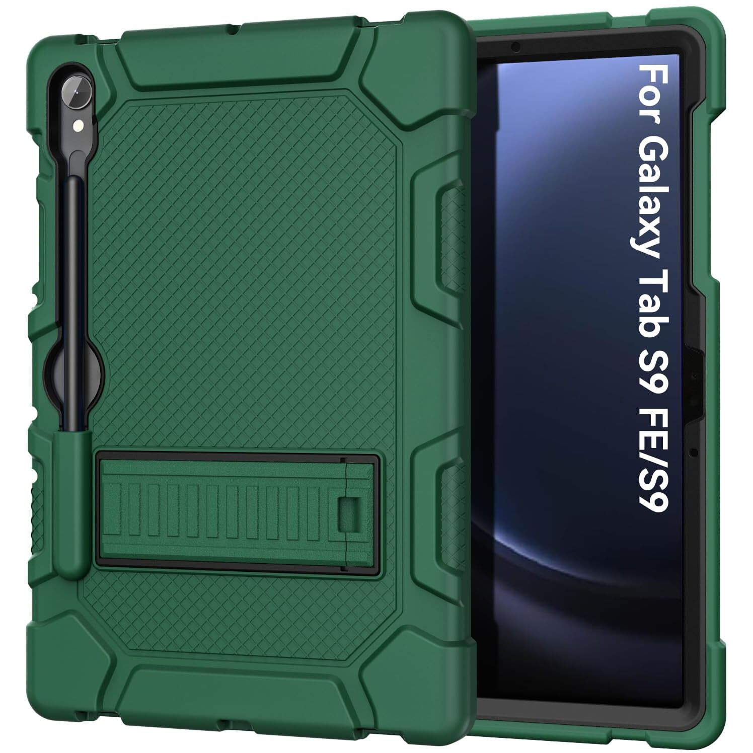 Cantis Case For Samsung Galaxy Tab S9 Fe 5G 10.9 Inch/Galaxy Tab S9 11 Inch Case 2023  Heavy Duty Shockproof Rugged Protective Case For Samsung S9 Fe Tablet Support S Pen (Alpine Green)