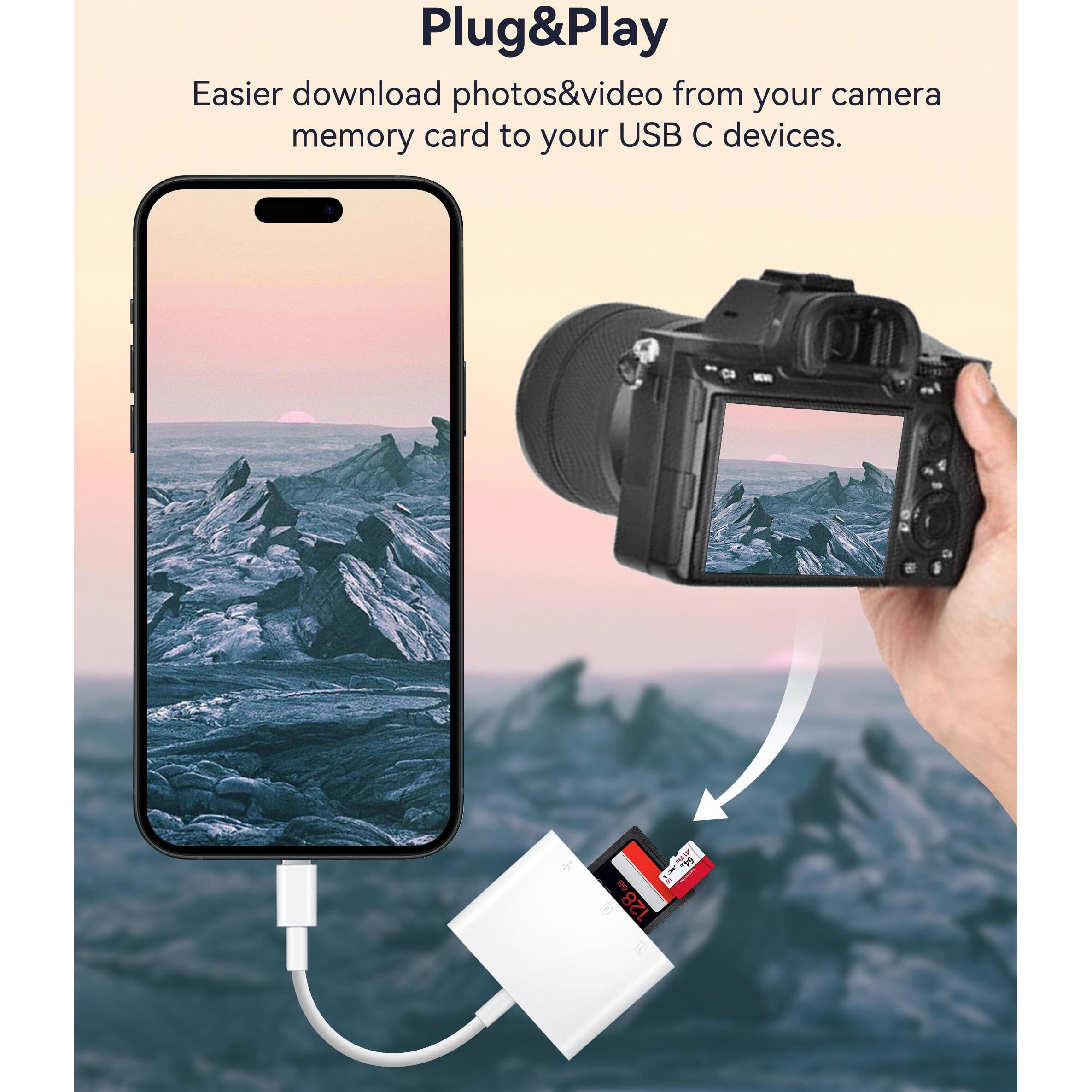 Sd Card Reader Usb C  Wnxsload Memory Card Reader Fortf Sd Micro Sd Sd Cards  Usb-C Type C Sd Adapter Compatible With Iphone 15  Samsung Galaxy  Macbook  Ipad And More Usb C Devices