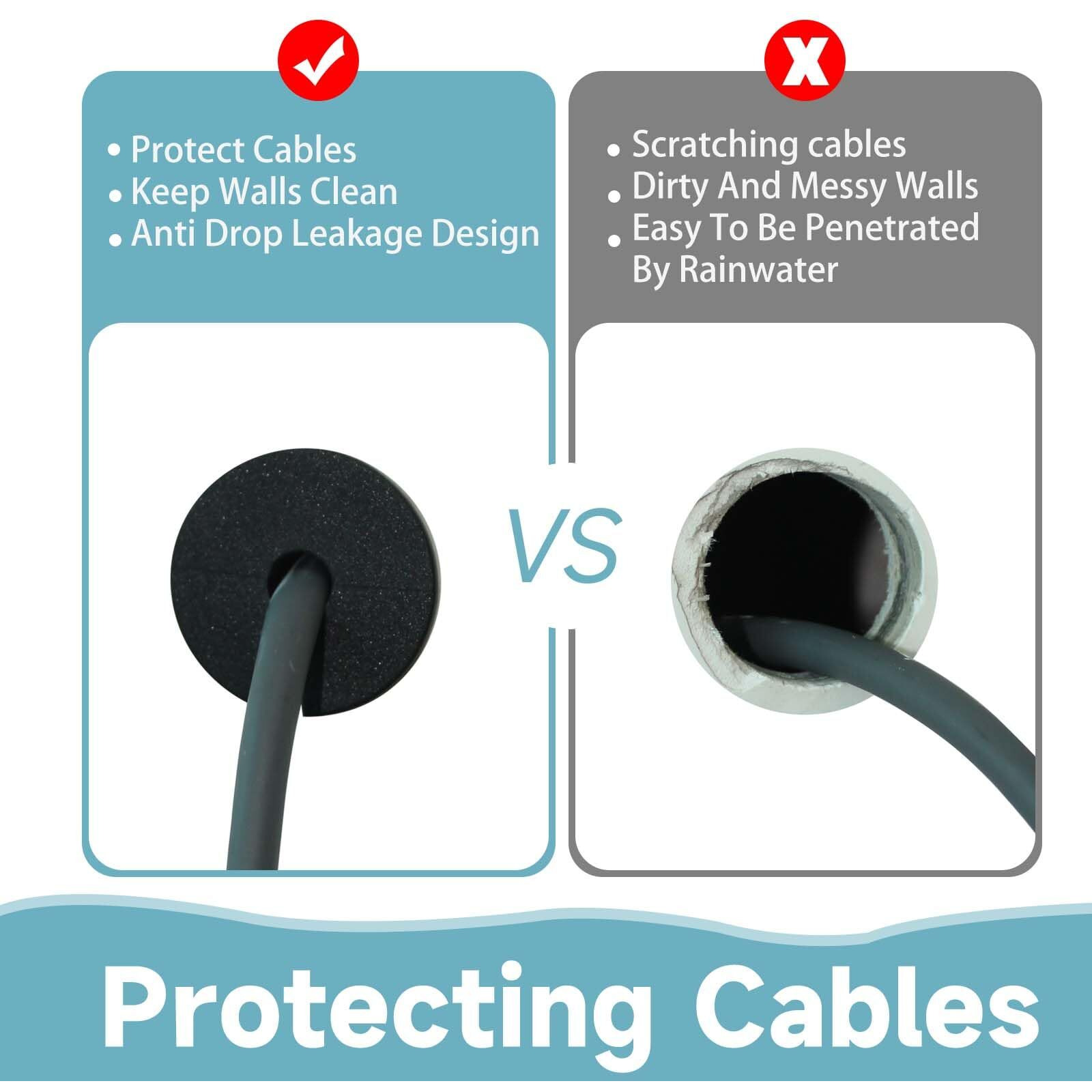 Myzhre Starlink Cable Routing Kit Starlink Cable Installation Kit Starlink Mounting Accessories 2* Grommets  1"" Spade Drill Bit  5/16"" Drill Bit  15 Wall Clamps (Black)