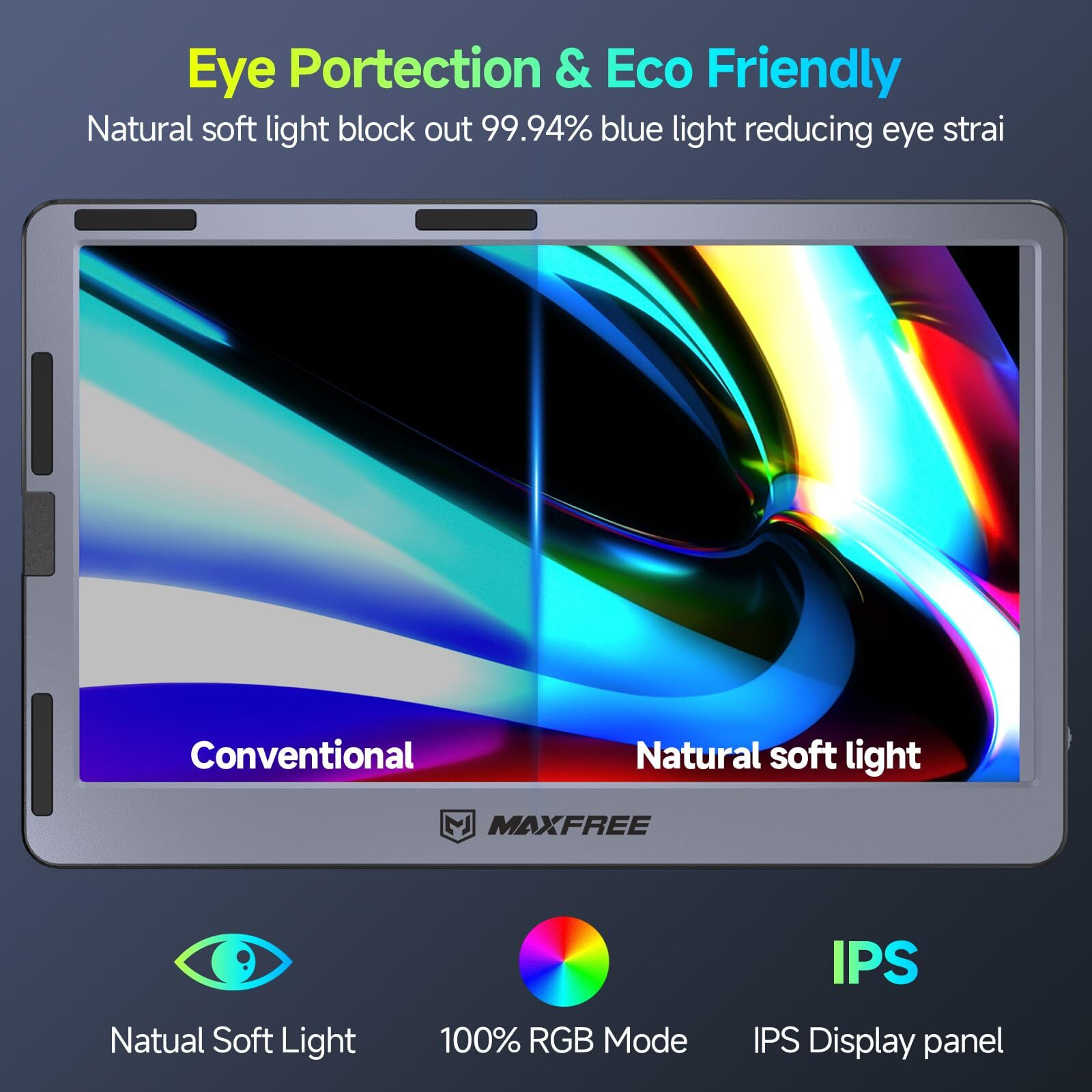 Maxfree F1 Laptop Screen Extender - 14&quot&quot Fhd Laptop Monitor Extender Dual Screen With 360 Rotation Stand  Portable Monitor For Laptops 13-17&quot&quot Plug & Play For Windows/Mac/Android/Switch/Ps5