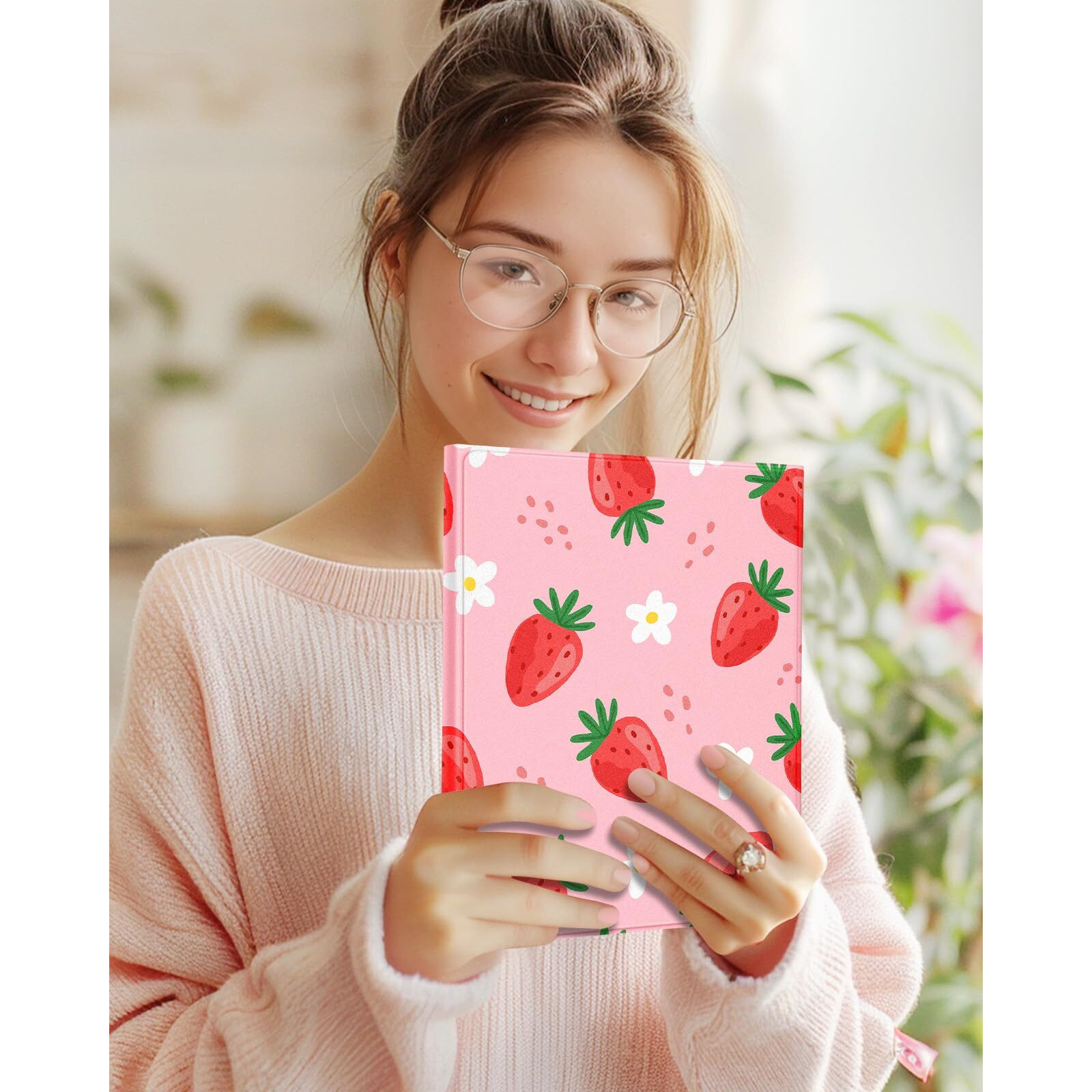 Wazzasoft For Ipad 10Th Generation Case With Keyboard Pencil Holder 10.9 Inch Folio Tablet Cover Women Girls Cute Girly Teens Kawaii Strawberry Unique Design For Apple Funda For Ipad 10Th Gen