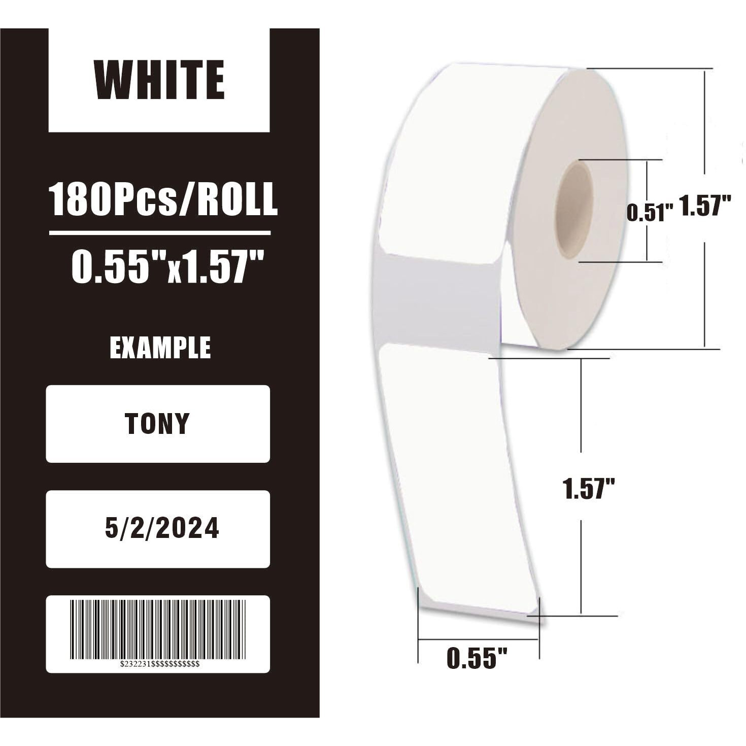 Kol.Kim D30 Labels  Waterproof Oil Proof For Phomemo D30 D35 Q30 Thermal Mini Label Maker Label Tape Refills For Vretti Hp3 Marklife P11 White 3 Rolls 14Mm X 40Mm (0.55"&quotX1.57"")