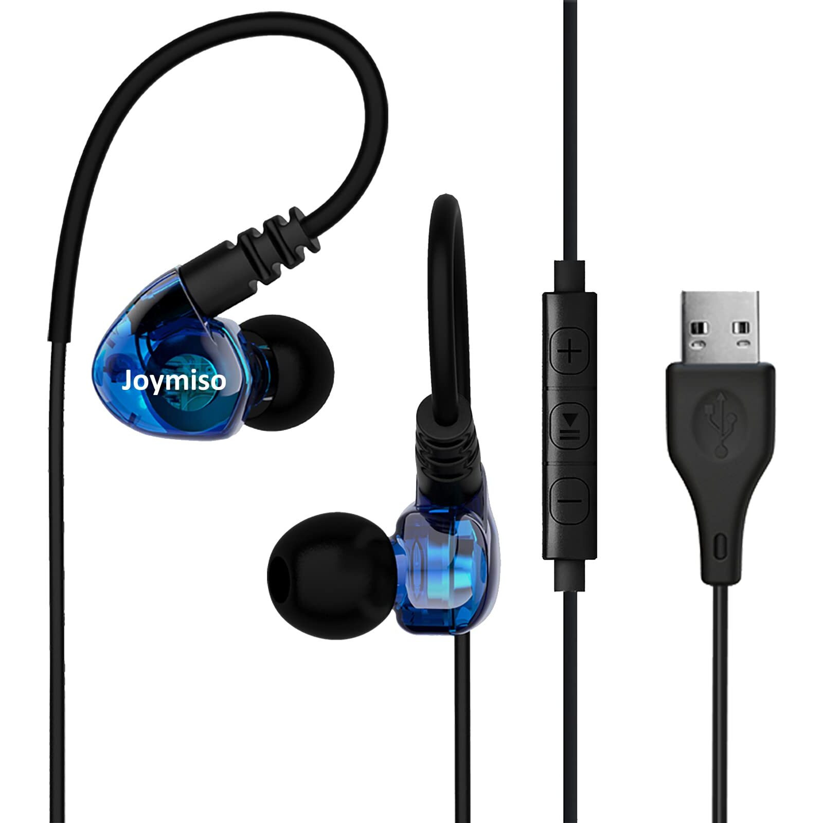 Usb Earbuds With Microphone For Pc Laptop  6.5Ft Long Cord Wired Usb Headphones Headset For Computer Desktop Macbook Ps4 Ps5 Work Calls Gaming  Over Ear In-Ear Earphones W Case  Control  Mute Function