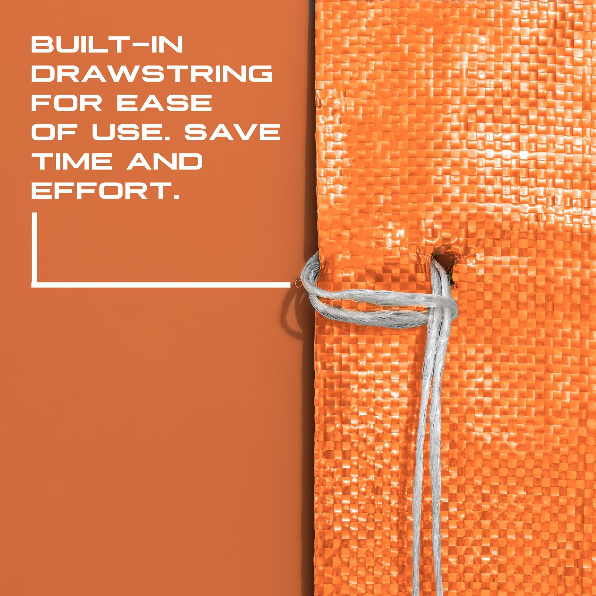 (Not Made In China) Heavy Duty Sand Bags For Flooding  Empty W/Tie Strings  Uv Protection For 1600 Hours  Flood Water Barrier Sandbags 14In X 26In  Sandbag For Weight  50Lb Capacity (250 Bags)