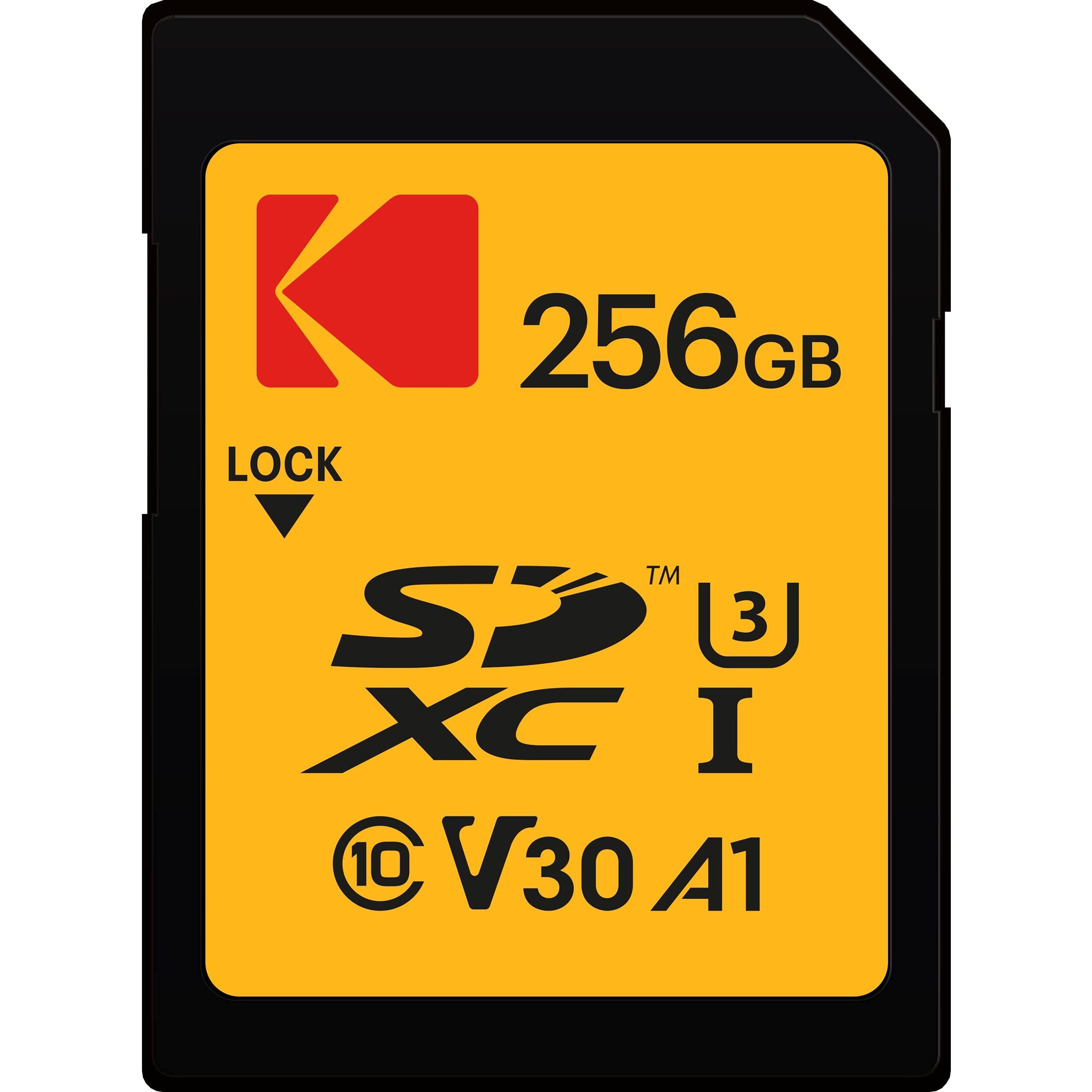 Kodak Sd Card 256Gb Uhs-I U3 V30 Ultra - 95Mb/S Max Read Speed - Write Speed 85Mb/S Max - Storage Of 4K Ultra Hd Videos And Hd Photos - Sd Card