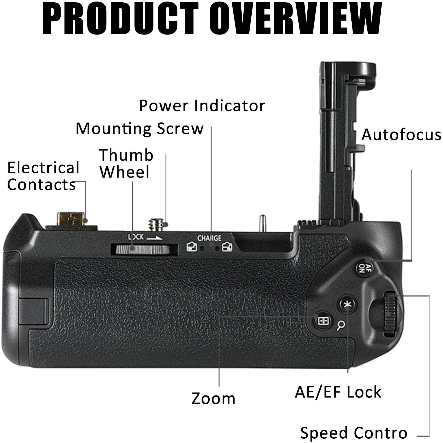 Happypopo Eos R Battery Grip For Canon Eos R Digital Camera(Not For Eos Rp Camera)