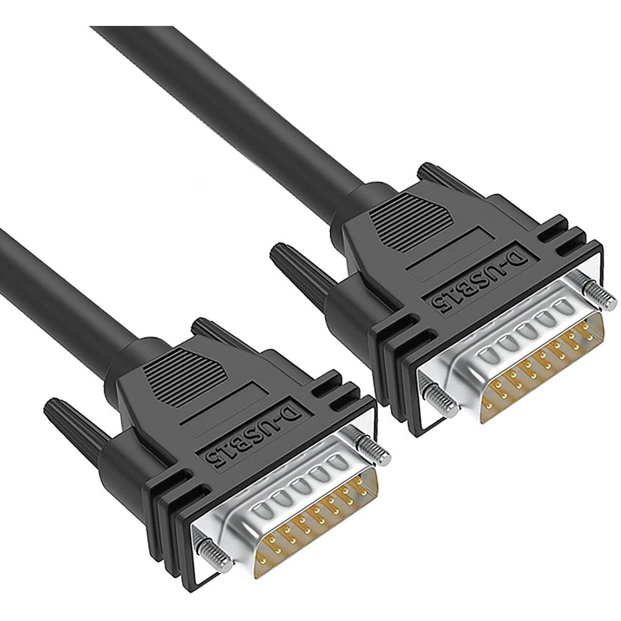 Juxinice Db15 Male To Male Cable Foil Shielding And Tinned Copper Braid 5 Foot Black D-Sub 15 Pin Rs232 Serial Cable 26Awg (5Feet /1.5M  Male To Male)