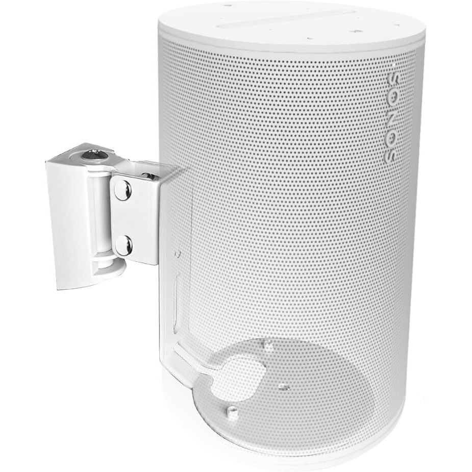 Emaquin Wall Mount Bracket For Sonos Era 100 Speaker (Swivel And Tilt Sturdy Metal Enduring Paint Finish Easy To Intall Compatible With Sonos Era 100 Single Pc White)