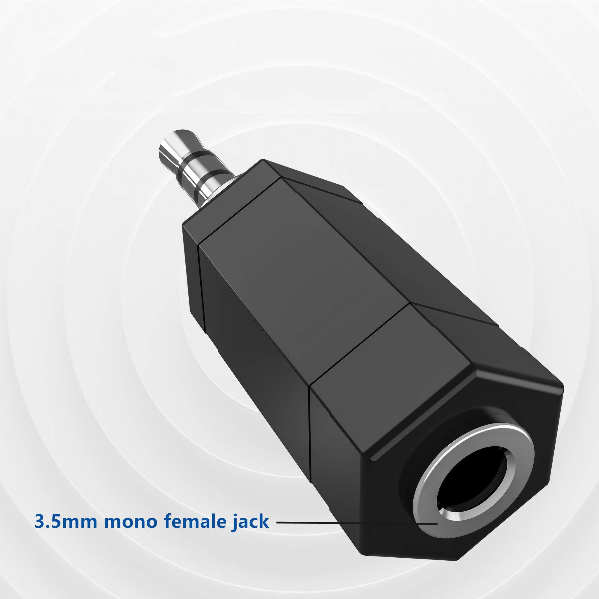 3.5Mm Stereo To Mono Adapter  2 Pack 3.5Mm 1/8"" Trs Stereo Male Plug To 3.5Mm 1/8"" Mono Female Jack