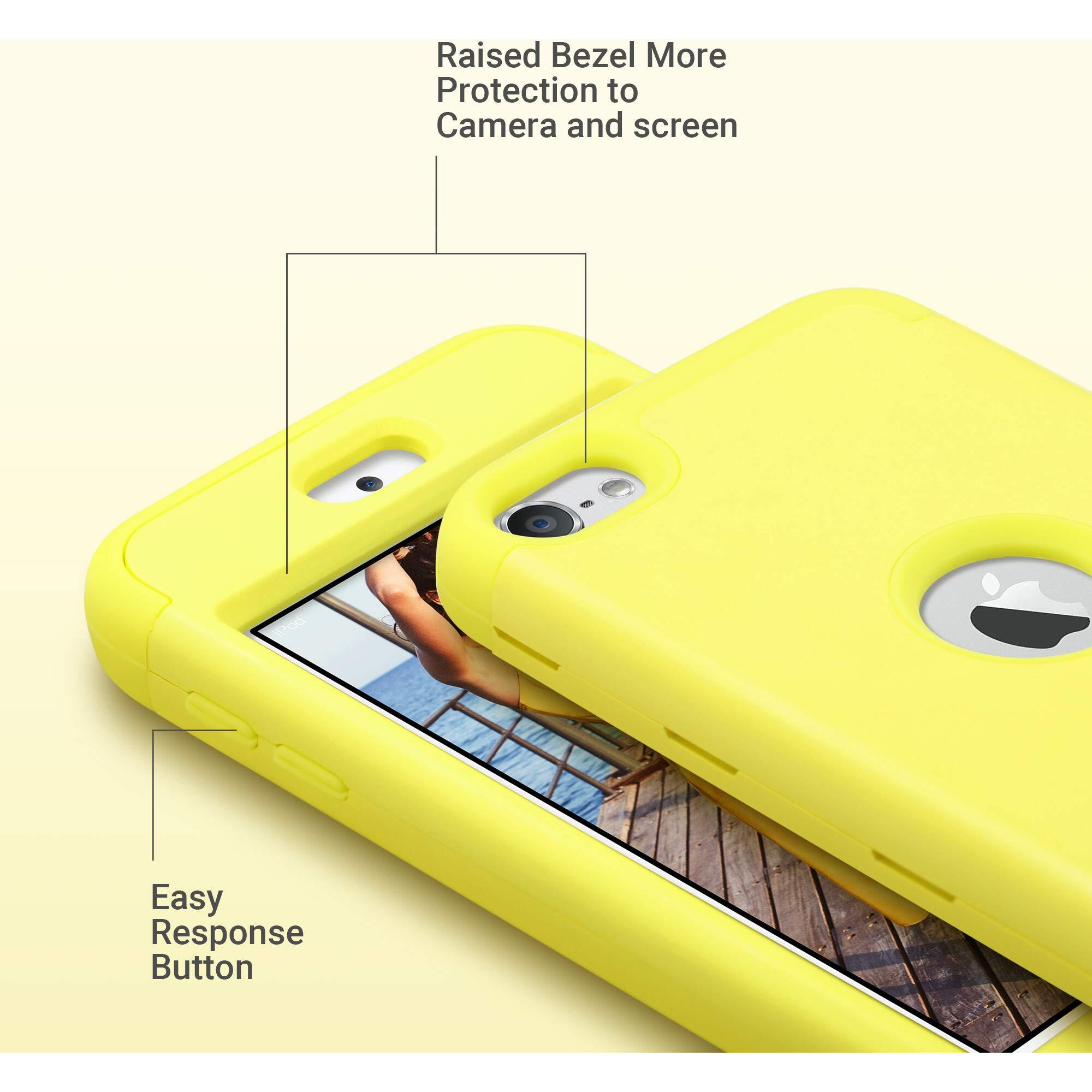 Ulak Ipod Touch 7 Case  Ipod Touch Case 6Th Generation  Ipod 5 Case  Heavy Duty High Impact Shockproof Protective Cover For Apple Ipod Touch 5Th/6Th/7Th Generation (Latest Model)  Yellow