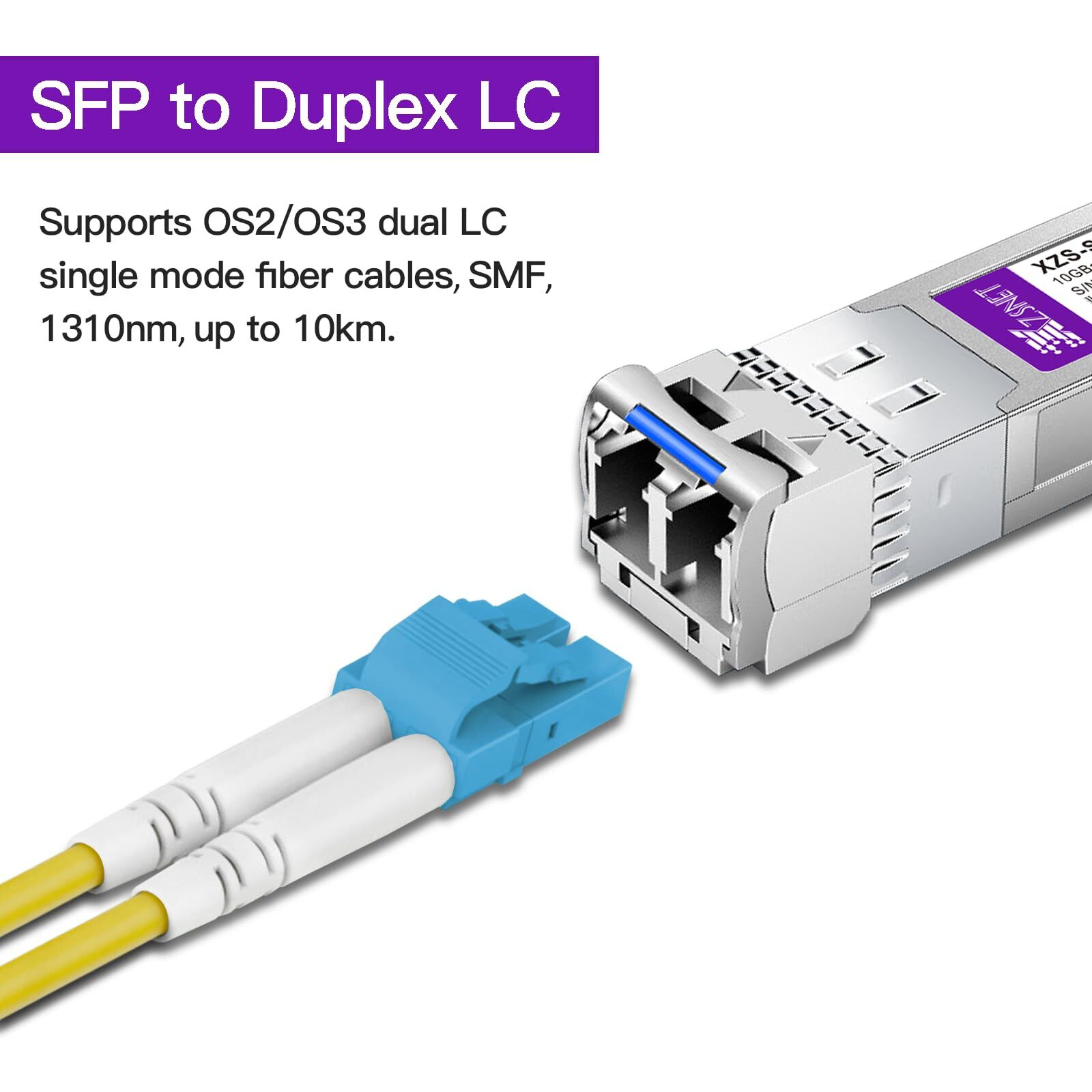 Xzsnet 10Gbase-Lr Sfp+ Transceiver  10G Sfp+ To Lc Single Mode Fiber Module Compatible With Cisco Sfp-10G-Lr  Ubiquiti Unifi Uf-Sm-10G  Mikrotik S+31Dlc10D  Meraki  Netgear  D-Link And More  2 Pack