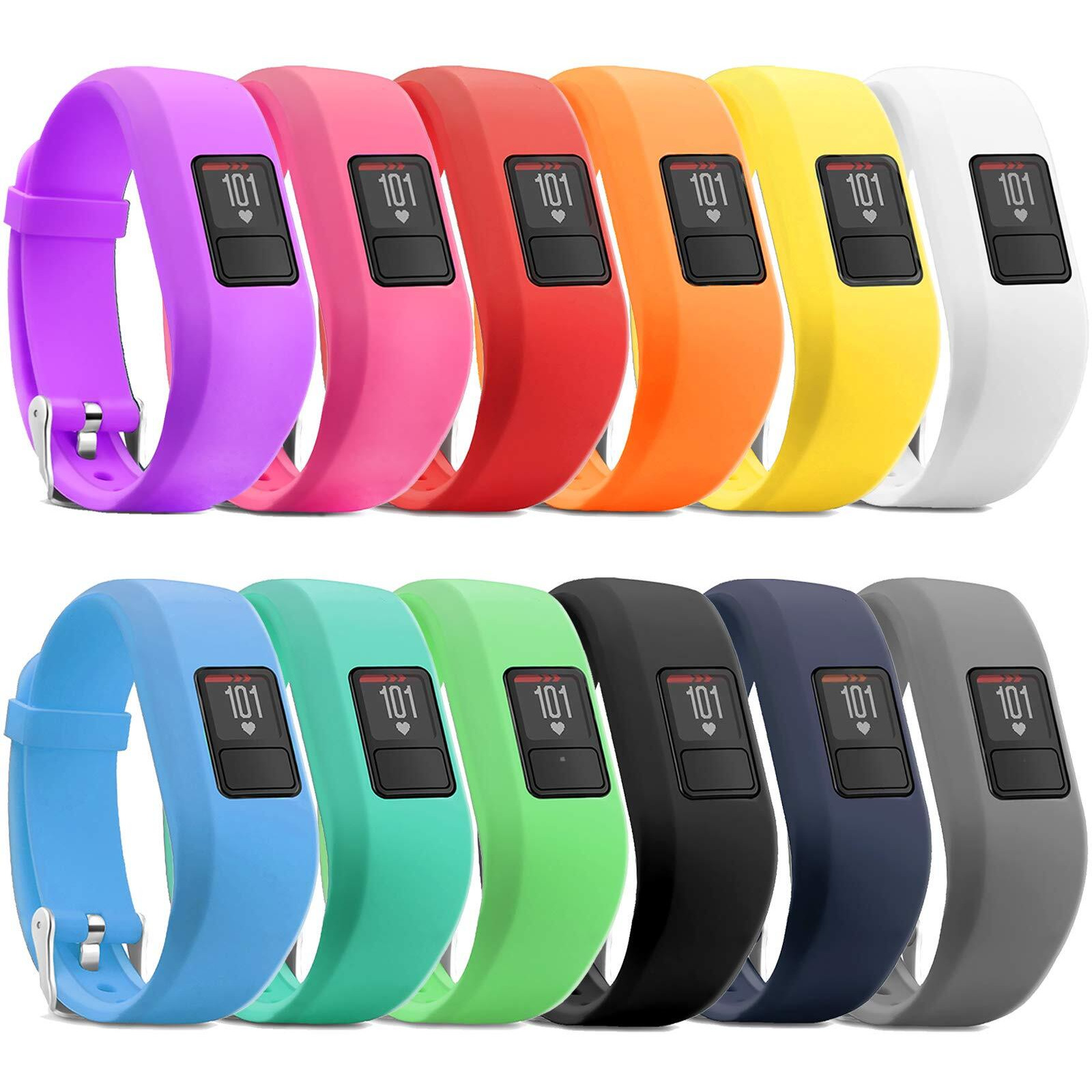 Ibrek For Garmin Vivofit 3/Jr/Jr 2 Bands  Adjustable Replacement Wristbands With Watch Buckle For Kids Women Men(No Tracker)(12 Pack  Regular Fit(6.0-9.0 In))