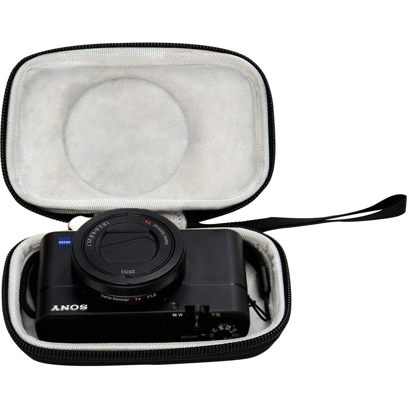 Nc Carrying Protective Storage Case For Sony Rx100 Ii Iii Iv V Va Vi Vii Hx-99 / Canon Powershot Sx740 Hs Sx730 Hs Sx720 Hs / G7X Mark Ii Iii Digital Camera (Case Only) (Black-Grey Inside)