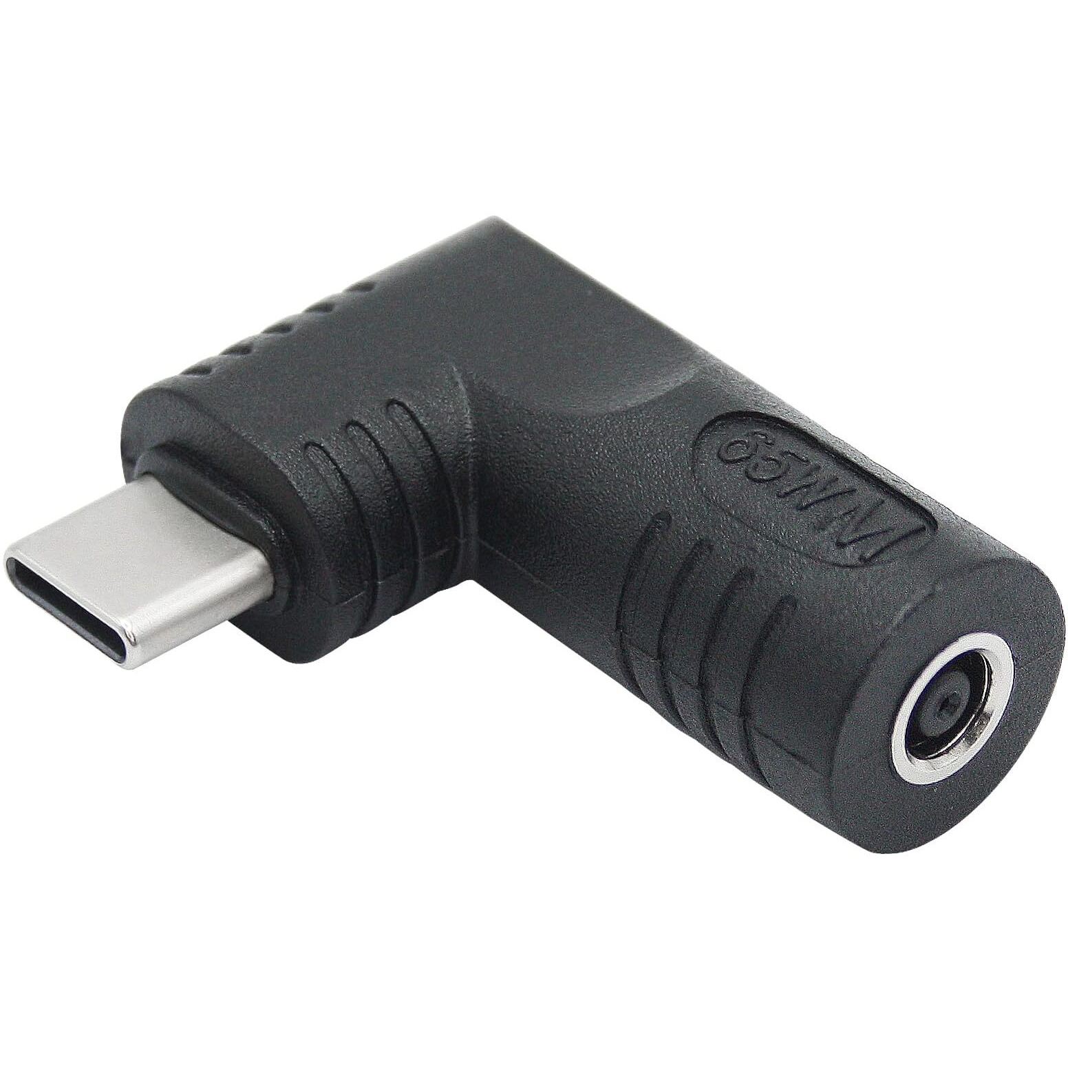 Right Angle Dc 4506 To Usb C Connector Adapter  90 Degree Pd 65W Dc 4.5Mm X 0.6Mm To Usb Type C Male Plug Power Charge Adapter For Laptop  Phone - Black