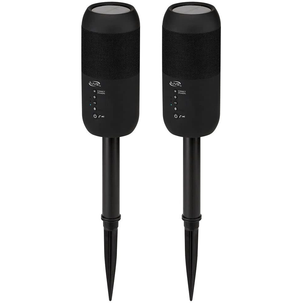 Ilive Isbw240Bdl Isbw240Bdl Bluetooth Indoor And Outdoor Waterproof Speakers With Removable Stakes  2 Count  Black