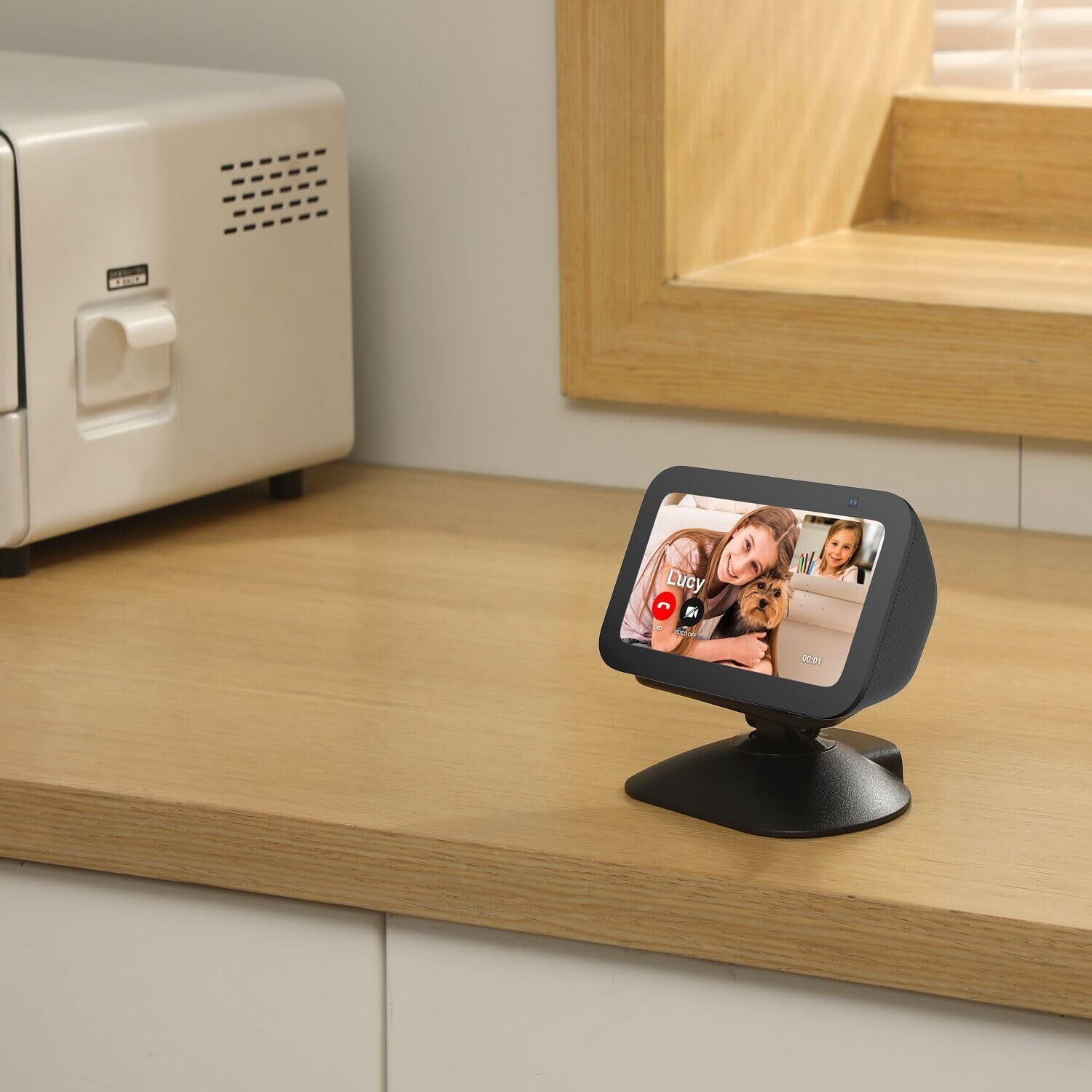 Dianves Adjustable Stand For Echo Show 5 (3Rd Gen)  Tilt + Swivel Stand Multi Angle Rotation Magnetic Anti-Slip Base For Show 5 Rotatable All Around Compatible With Mobile Phones