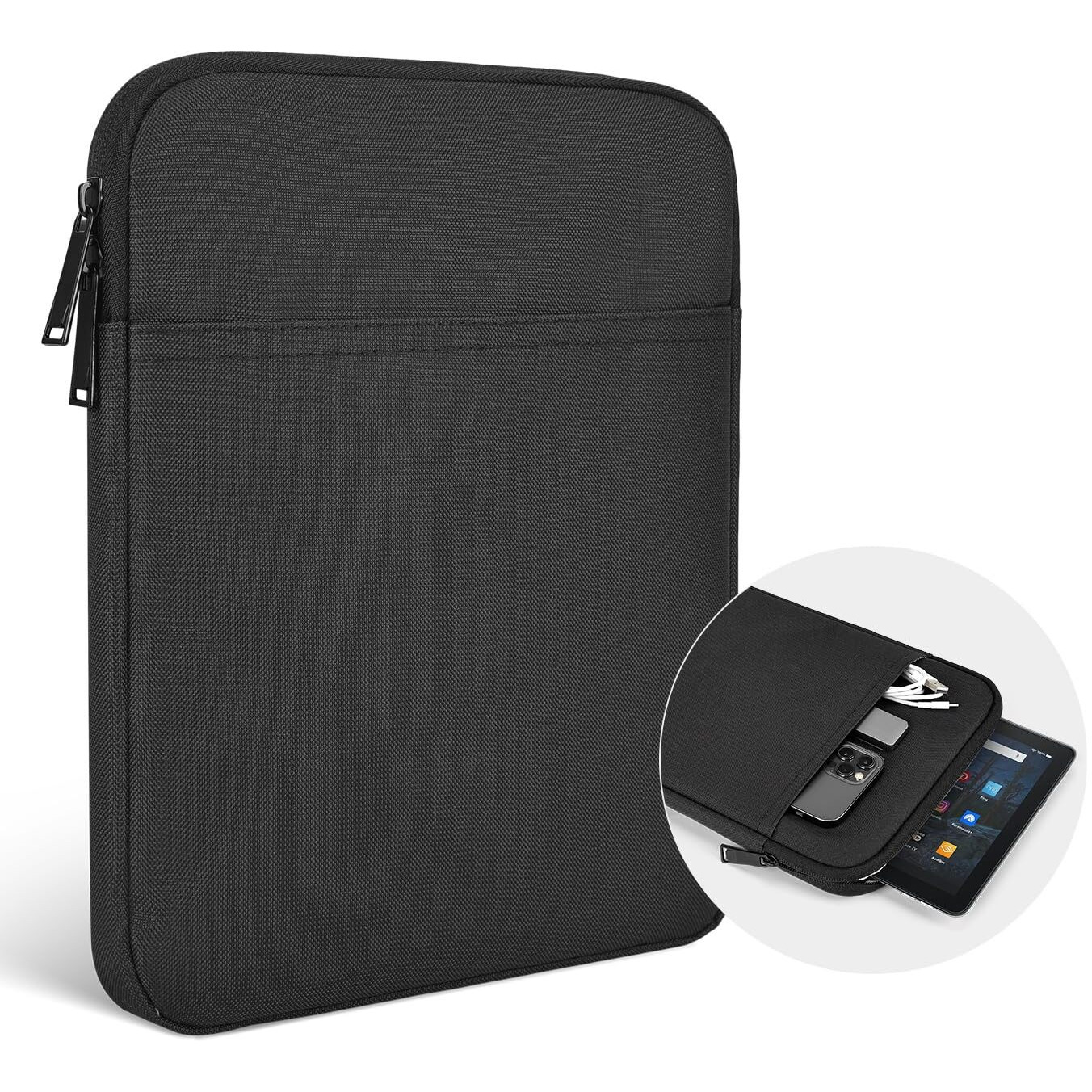 12.4 Inch Tablet Sleeve Case Bag For 2023 Galaxy Tab S9+ Plus 12.4""/Galaxy Tab S9 Fe+ Galaxy Tab S8+/Galaxy Tab S7 Fe/Galaxy Tab S7+/Galaxy S7+ Plus Protective Carrying Sleeve(Black)