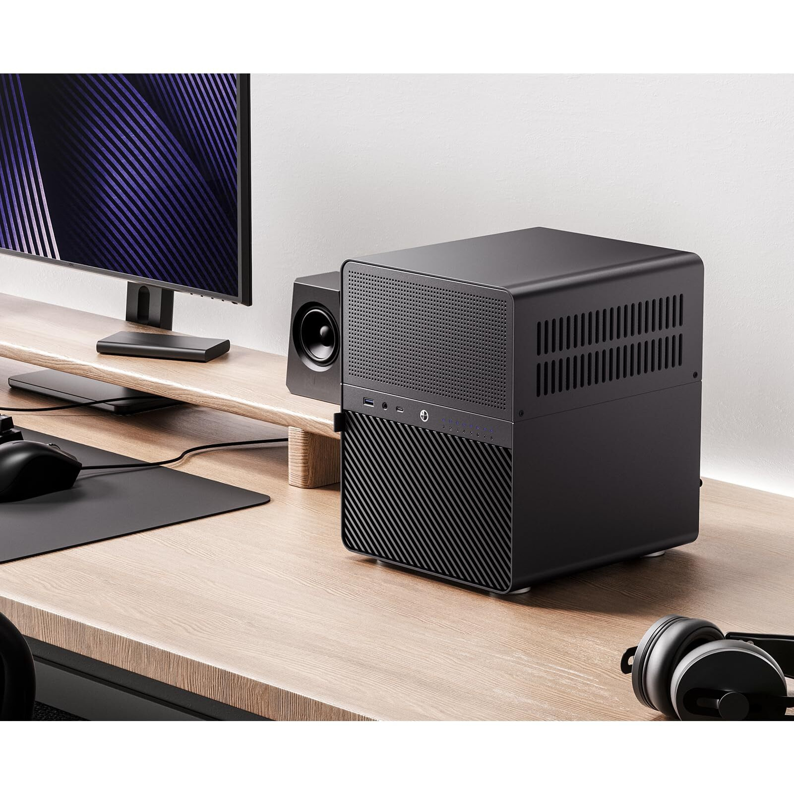 Jonsbo N3 Mini-Itx Nas Pc Chassis  Itx Computer Case  8Hhd+1-Ssdd Isk Bays Nas Mini Aluminum With Steel Plate Case  Built-In 2X10Cm Fan  Power Support Sfx105Mm  Support 130Mm Cpu Cooler