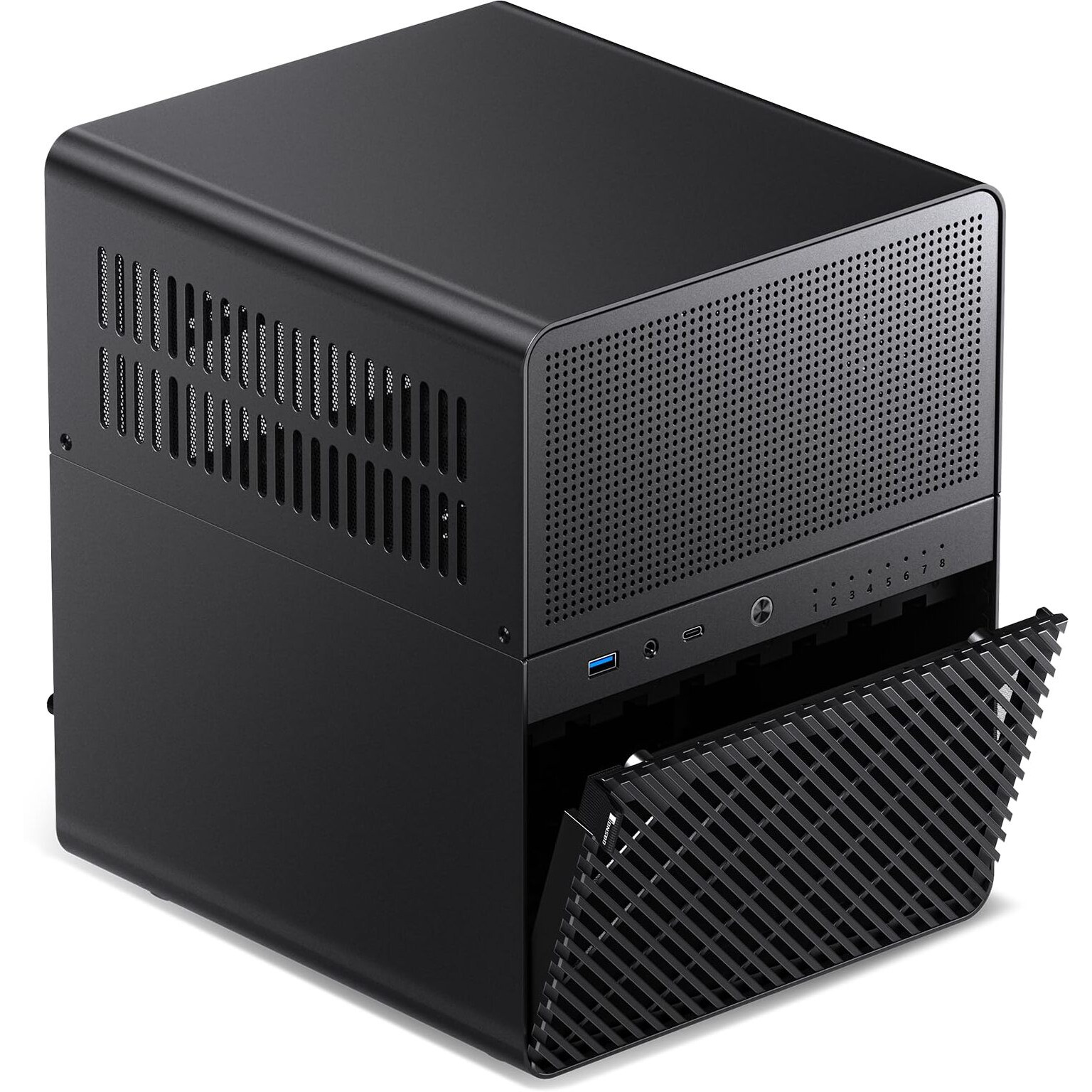 Jonsbo N3 Mini-Itx Nas Pc Chassis  Itx Computer Case  8Hhd+1-Ssdd Isk Bays Nas Mini Aluminum With Steel Plate Case  Built-In 2X10Cm Fan  Power Support Sfx105Mm  Support 130Mm Cpu Cooler