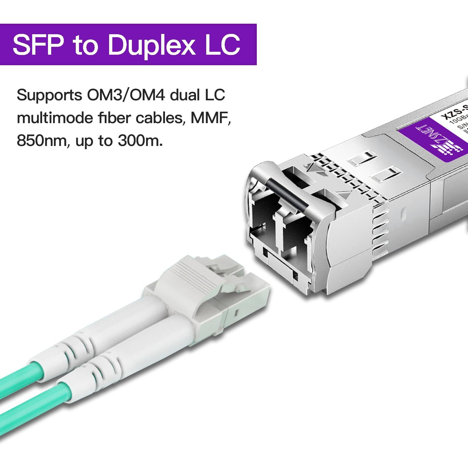 Xzsnet 10Gbase-Sr Sfp+ Transceiver  10G Sfp+ To Lc Multimode Fiber Module Compatible With Cisco Sfp-10G-Sr  Ubiquiti Unifi Uf-Mm-10G  Mikrotik S+85Dlc03D  Meraki  Netgear  D-Link And More  2 Pack