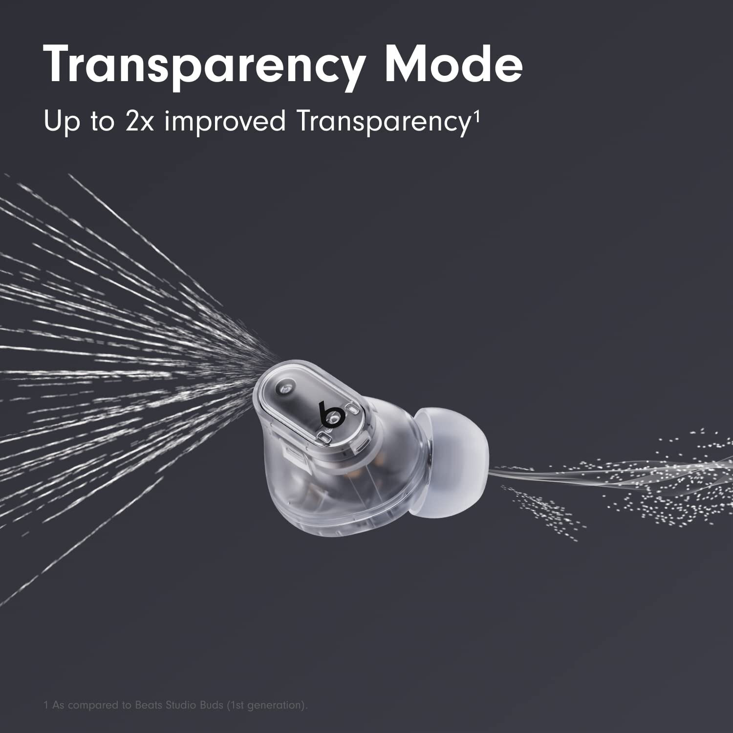 Beats Studio Buds + True Wireless Noise Cancelling Earbuds - Transparent (Renewed Premium)