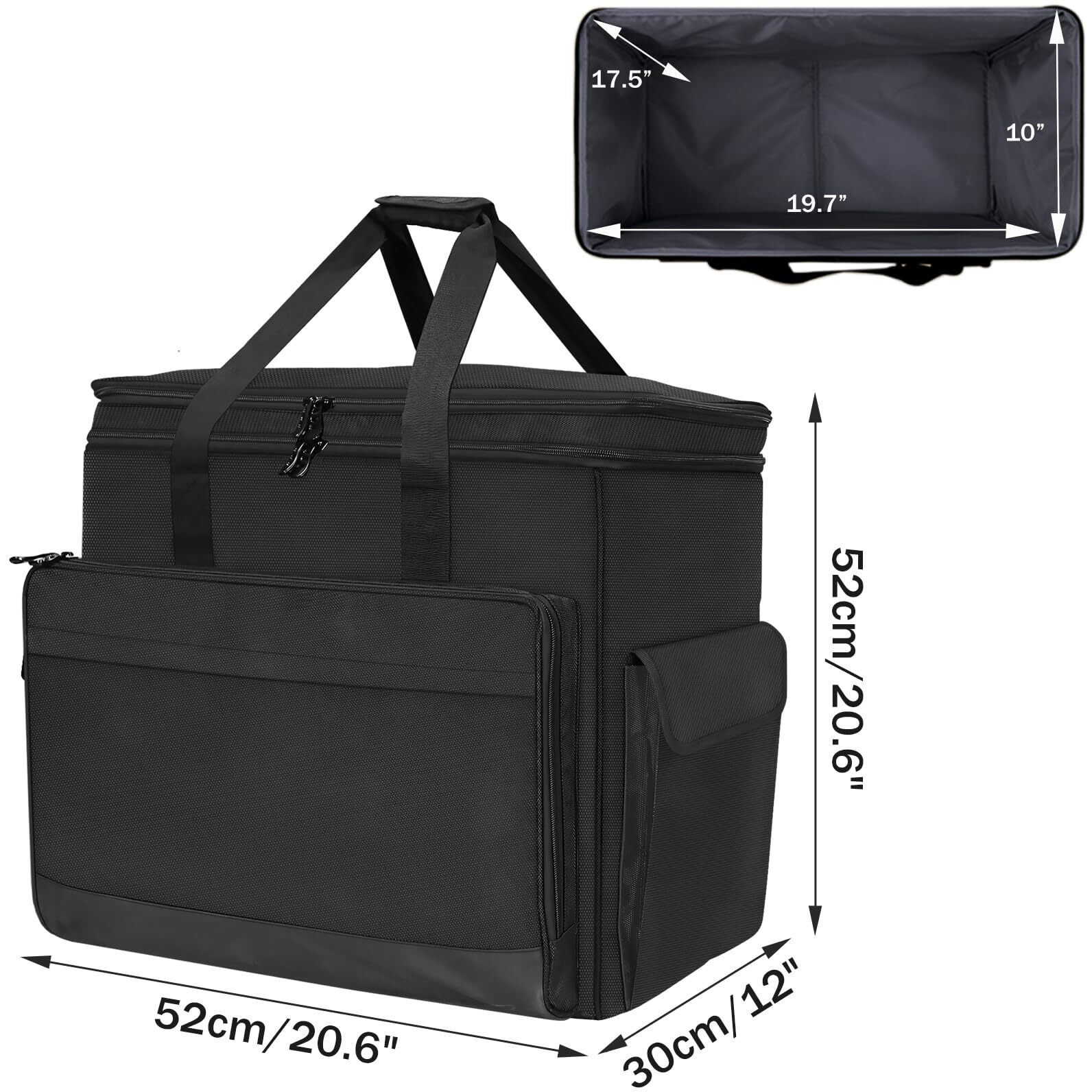 Xidihf Double Layer Computer Tower Carrying Case Desktop Computer Travel Storage Bag For Pc Chassis  Keyboard  Cable  Mouse And Accessories  Bag Only (Black)